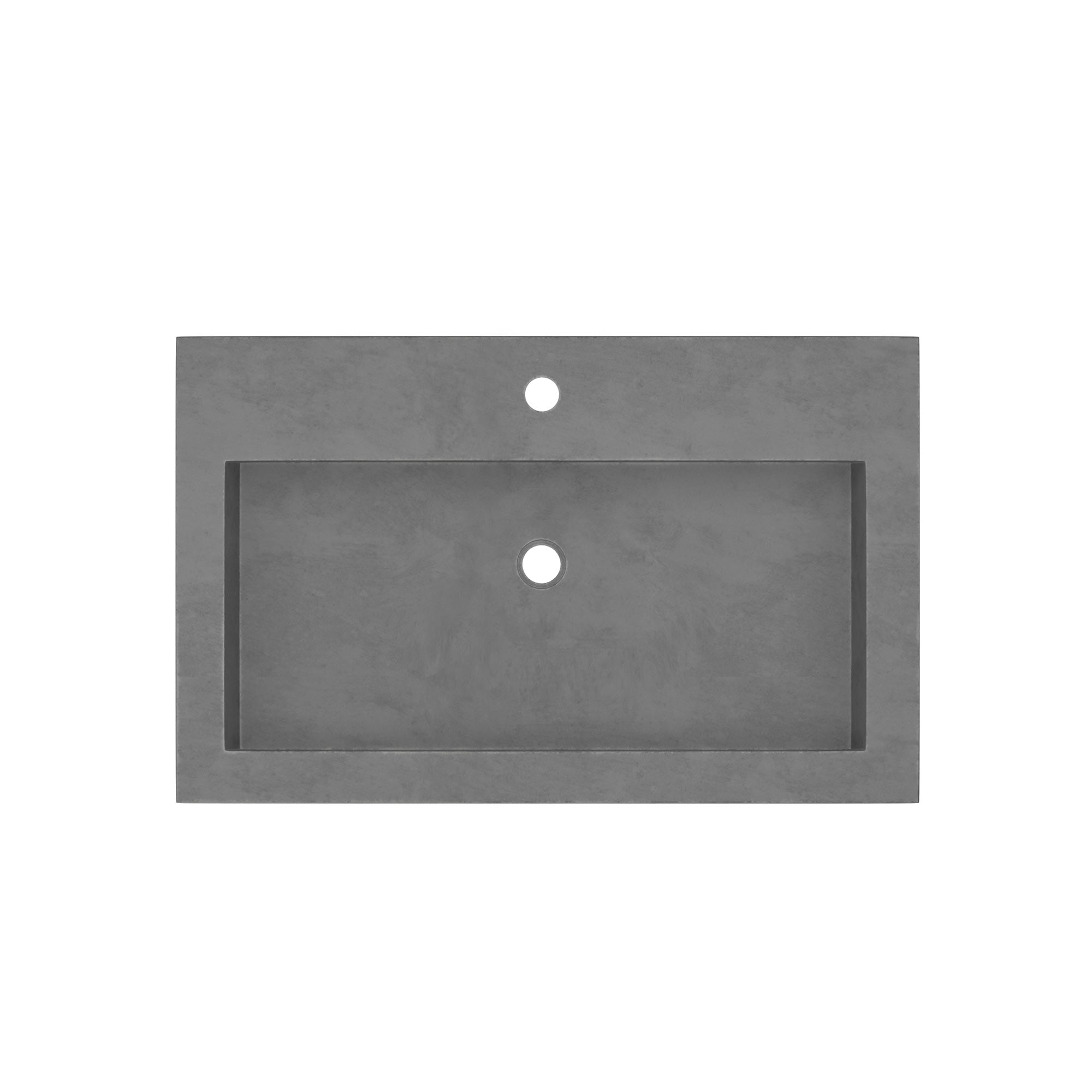 Alternate Image for Native Trails Trough 30" Rectangle NativeStone Concrete Bathroom Sink, 1 Faucet Hole, Slate, NSL3019-S