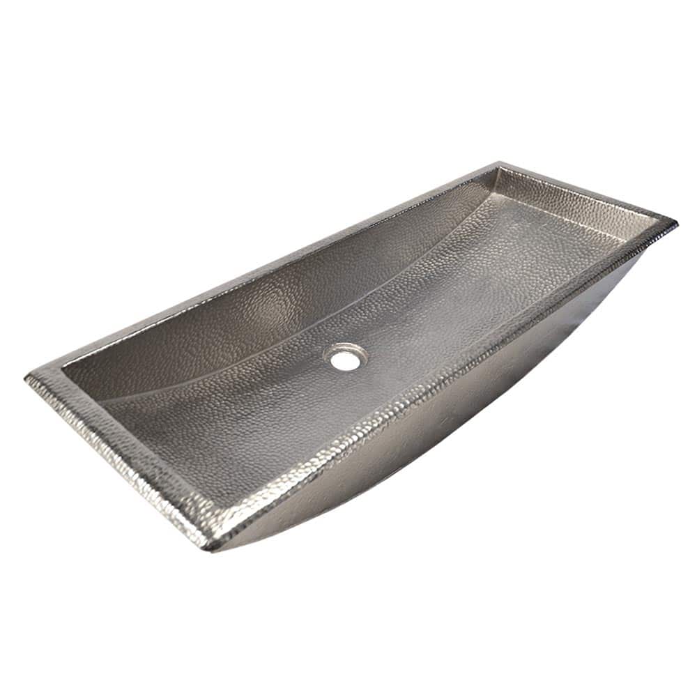 Native Trails Trough 36" Rectangle Nickel Bathroom Sink, Brushed Nickel, CPS506
