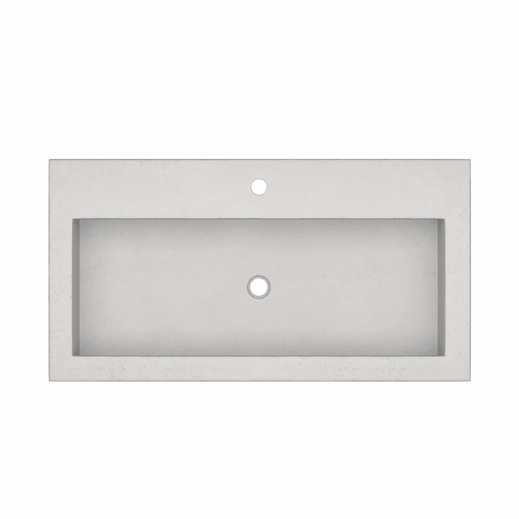 Alternate Image for Native Trails Trough 36" Rectangle NativeStone Concrete Bathroom Sink, 1 Faucet Hole, Ash, NSL3619-A