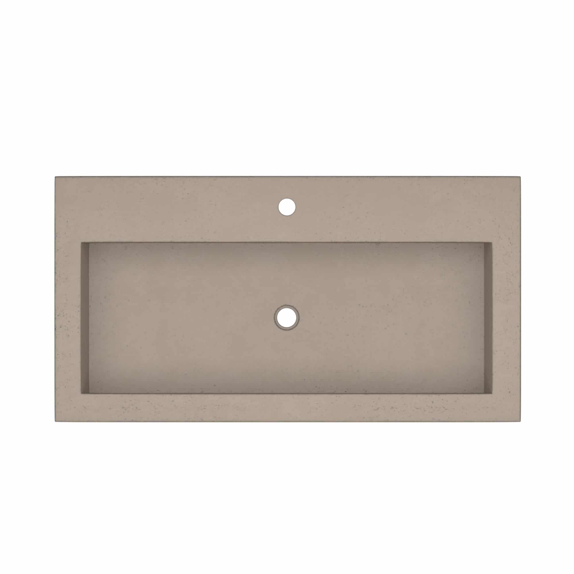 Alternate Image for Native Trails Trough 36" Rectangle NativeStone Concrete Bathroom Sink, 1 Faucet Hole, Earth, NSL3619-E