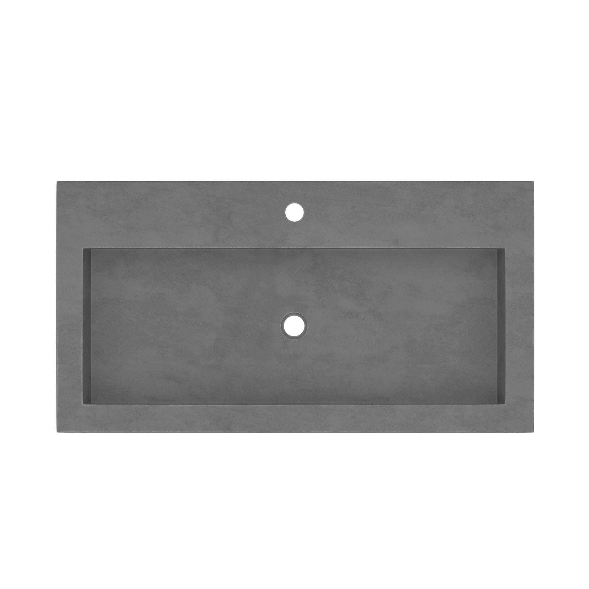 Native Trails Trough 36" Rectangle NativeStone Concrete Bathroom Sink, 1 Faucet Hole, Slate, NSL3619-S