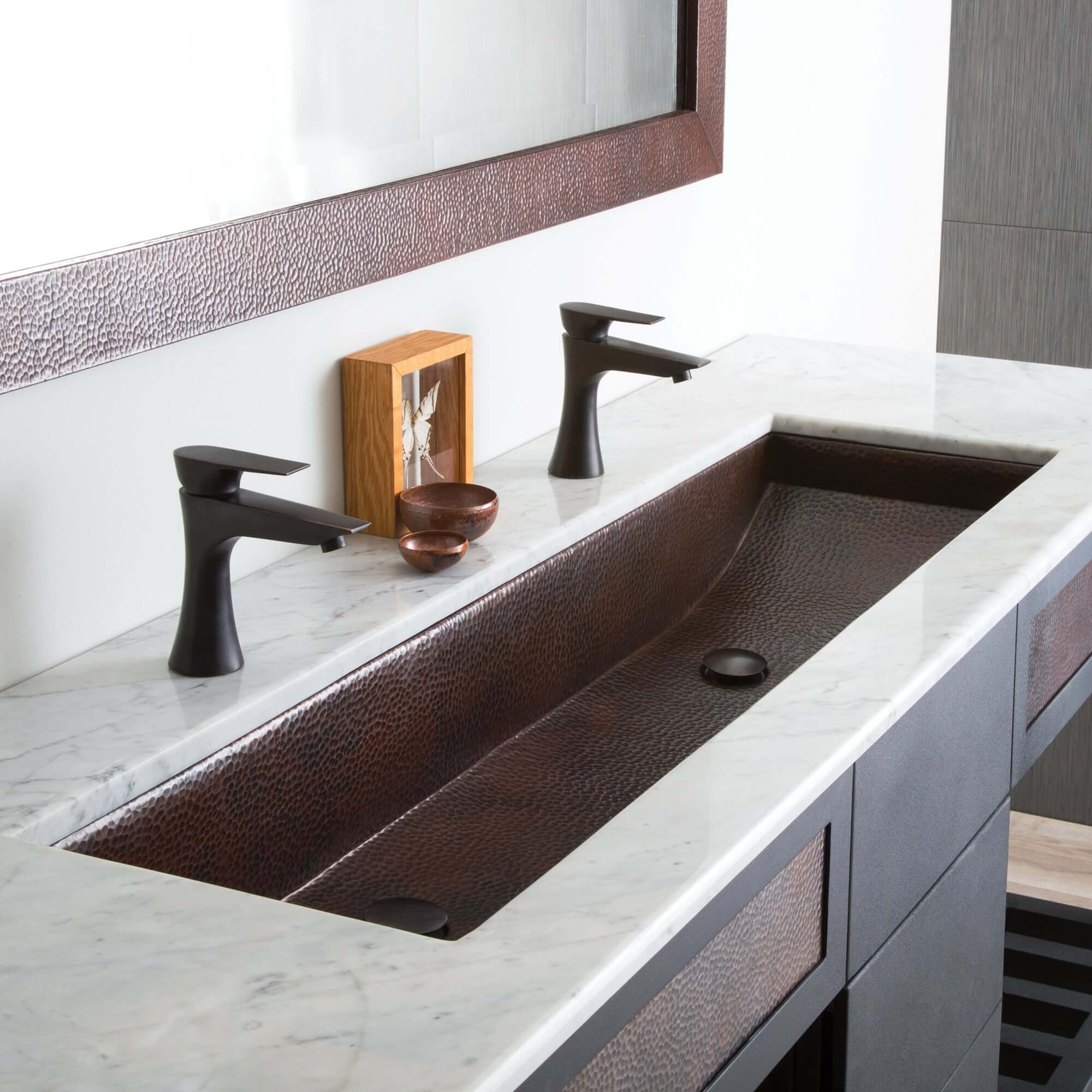Alternate Image for Native Trails Trough 48" Rectangle Copper Bathroom Sink, Antique Copper, CPS208