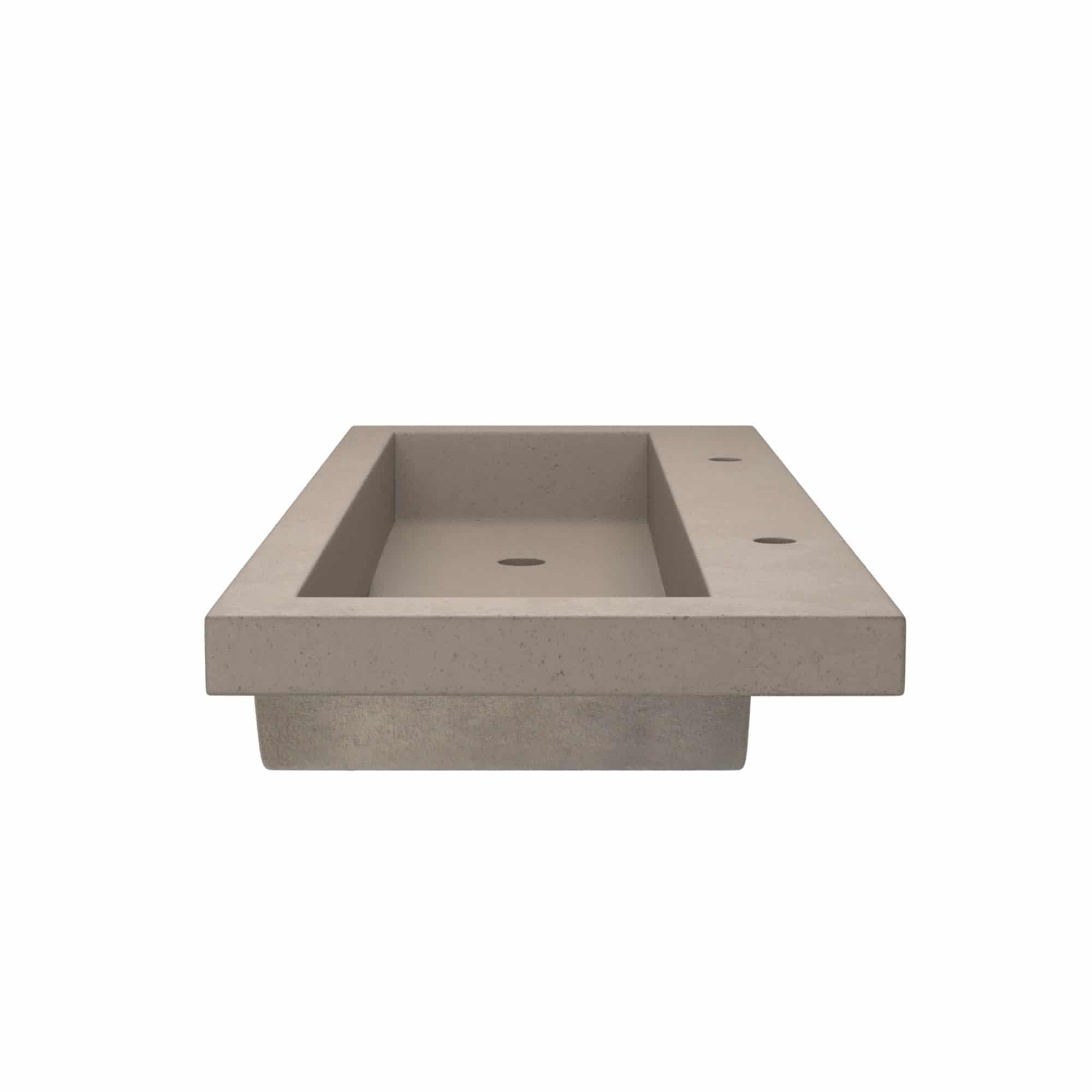 Alternate Image for Native Trails Trough 48" Rectangle NativeStone Concrete Bathroom Sink, 2 Faucet Holes, Earth, NSL4819-E