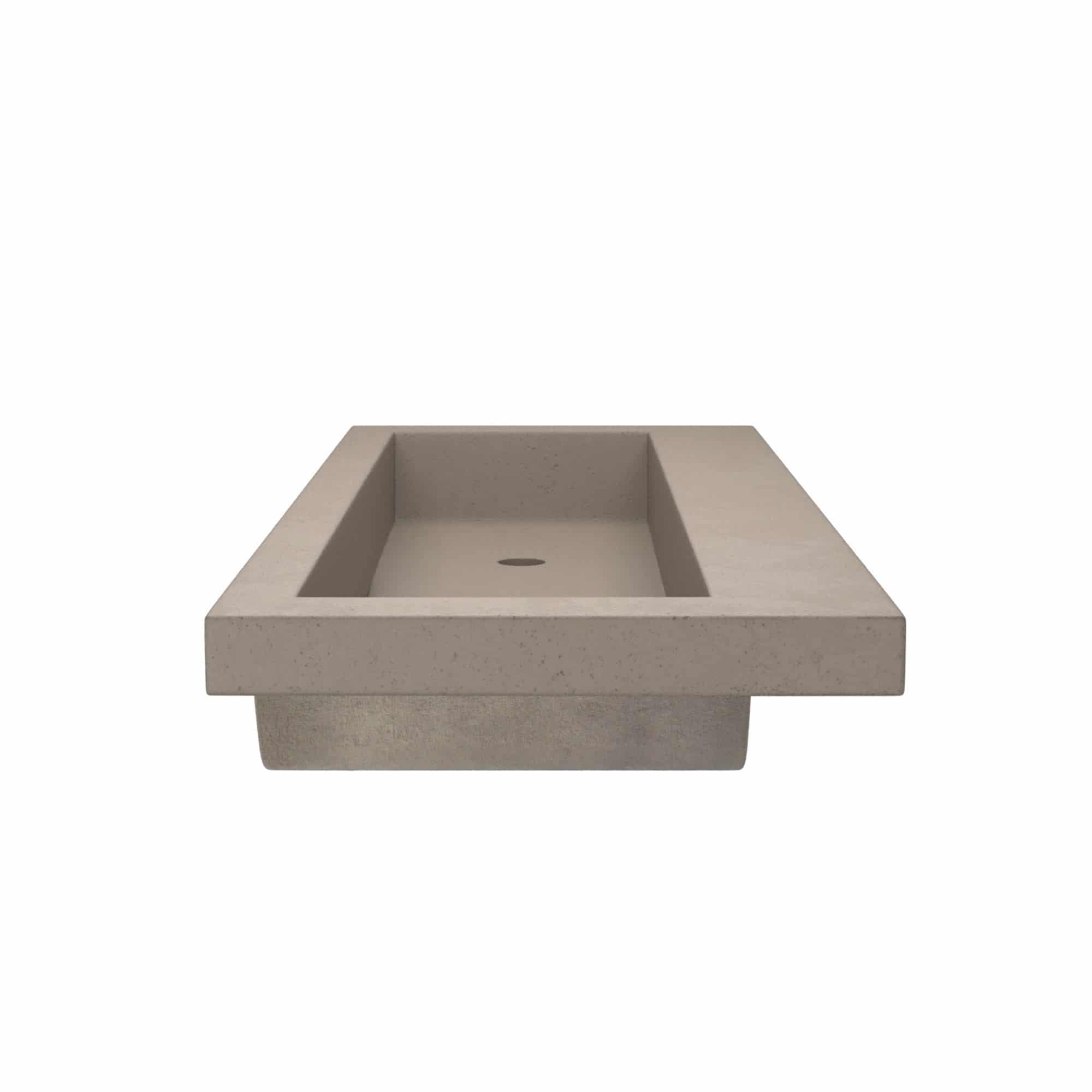 Alternate Image for Native Trails Trough 48" Rectangle NativeStone Concrete Bathroom Sink, No Faucet Hole, Earth, NSL4819-EX