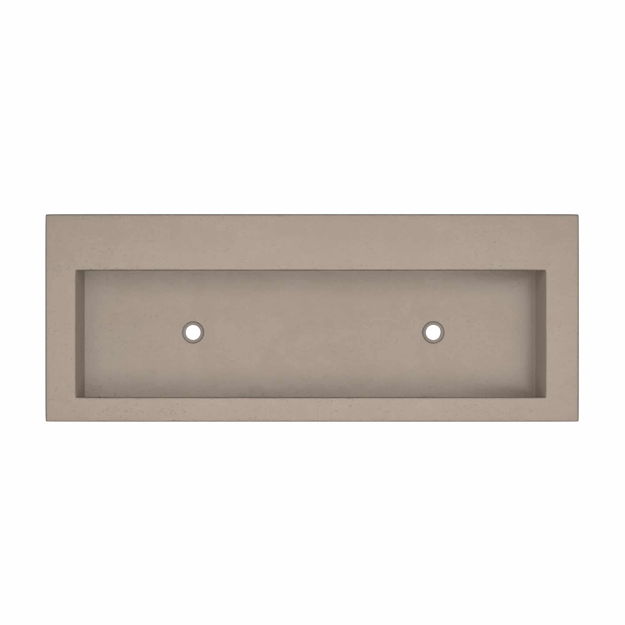 Alternate Image for Native Trails Trough 48" Rectangle NativeStone Concrete Bathroom Sink, No Faucet Hole, Earth, NSL4819-EX
