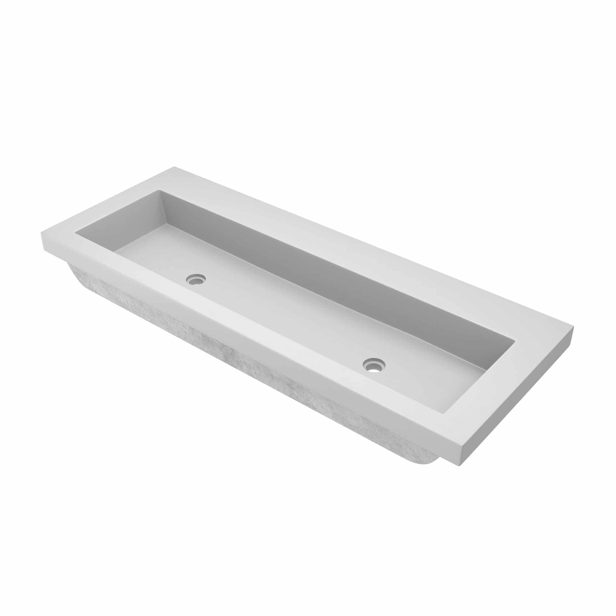 Alternate Image for Native Trails Trough 48" Rectangle NativeStone Concrete Bathroom Sink, No Faucet Hole, Pearl, NSL4819-PX