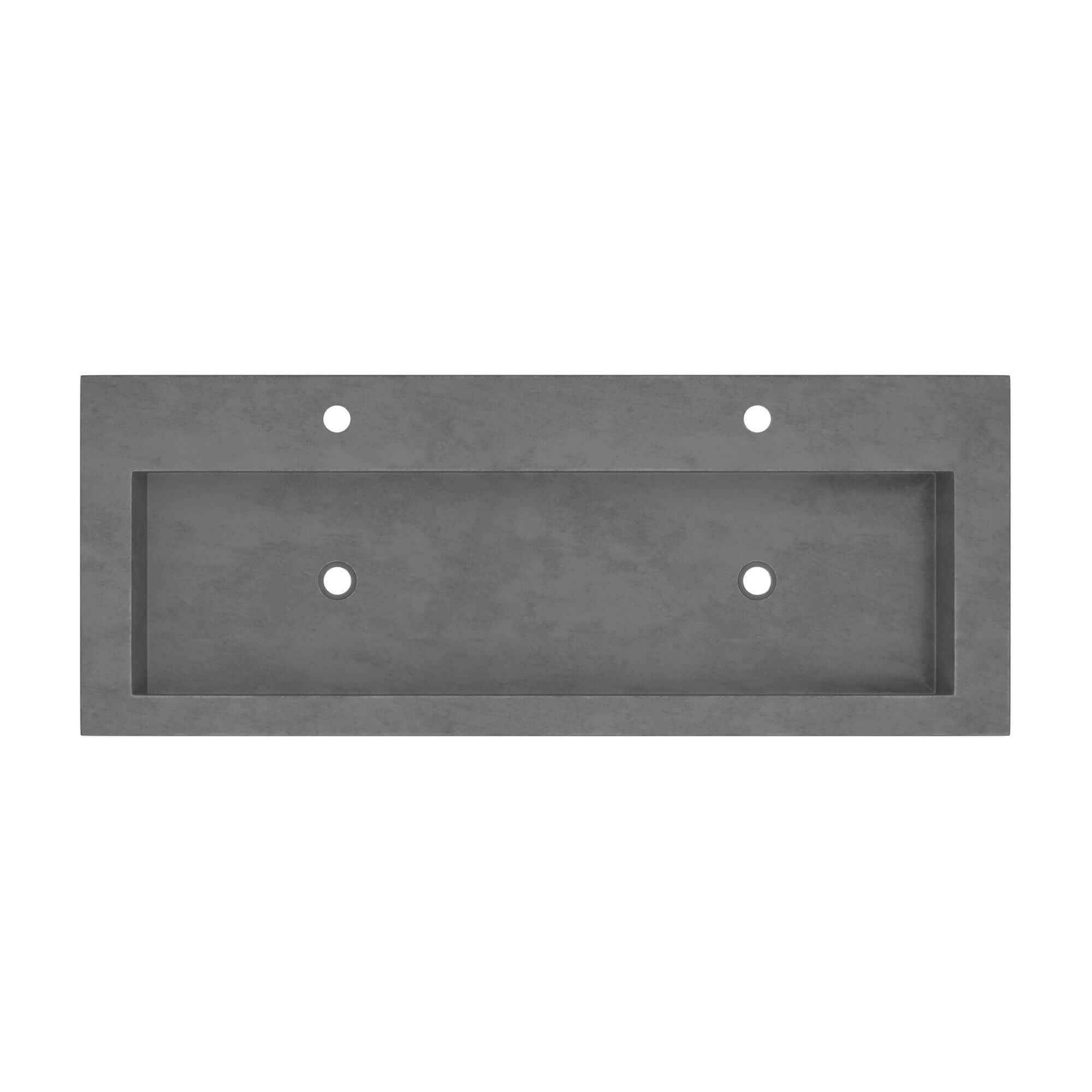 Alternate Image for Native Trails Trough 48" Rectangle NativeStone Concrete Bathroom Sink, 2 Faucet Holes, Slate, NSL4819-S