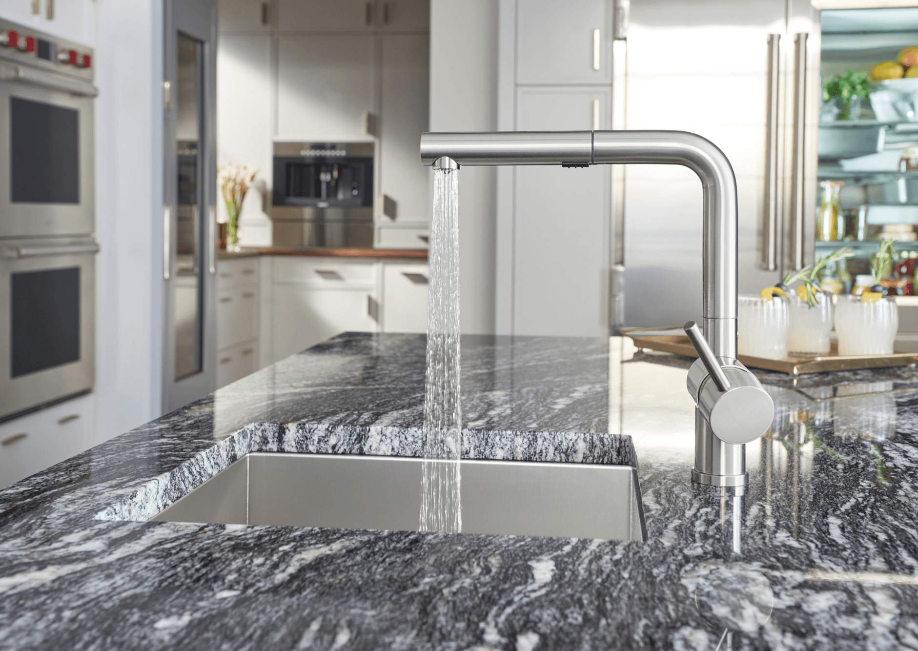 Alternate Image for Blanco Linus 1.5 GPM Brass Kitchen Faucet, Pull-Out, Stainless, 526366