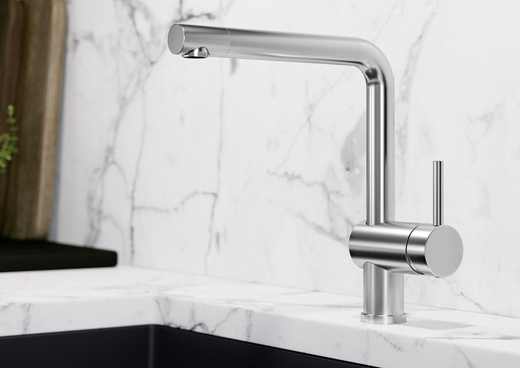 Alternate Image for Blanco Linus 1.5 GPM Brass Kitchen Faucet, Pull-Out, Stainless, 526366