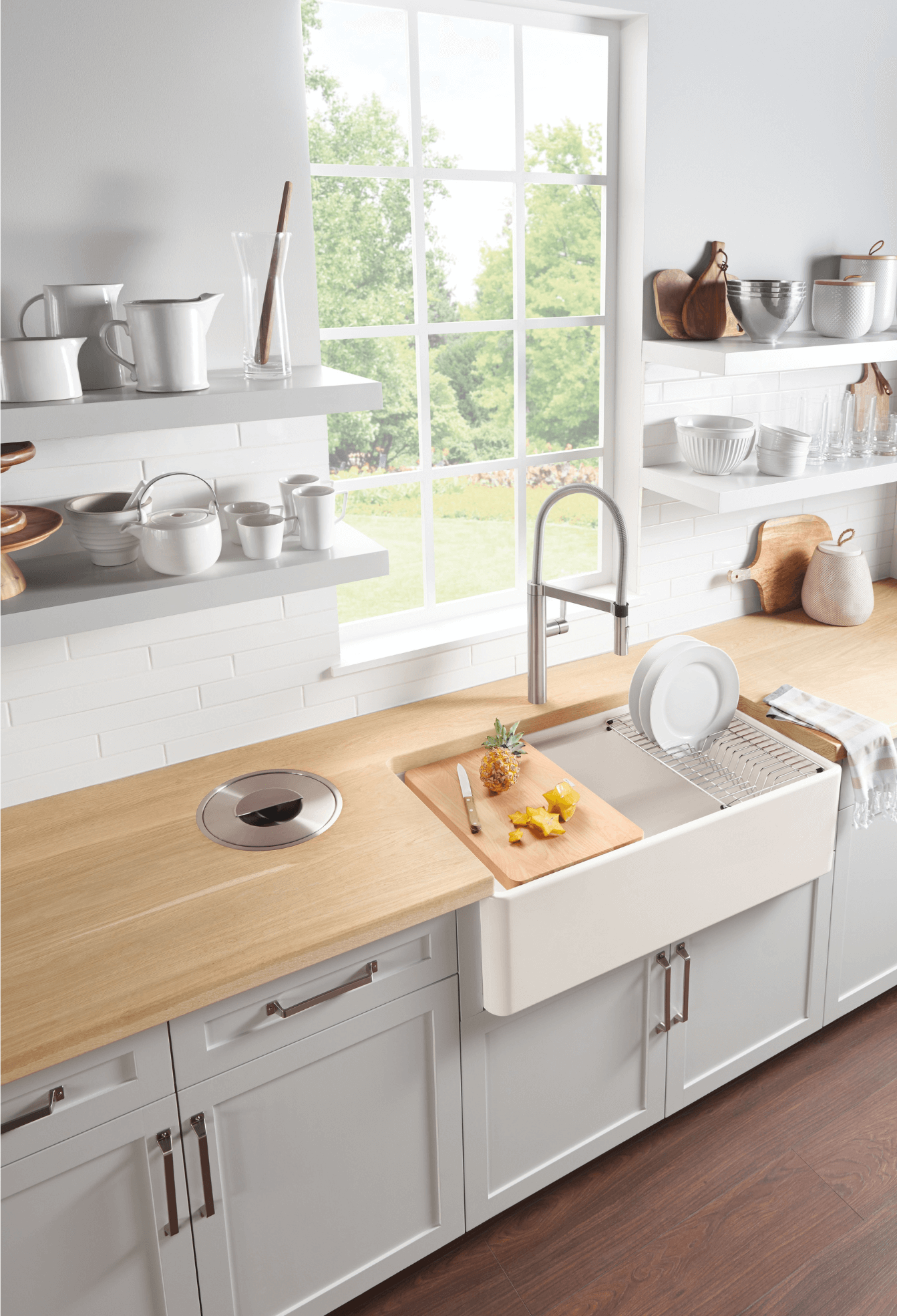 Alternate Image for Blanco Profina 36" Fireclay Workstation Farmhouse Sink with Accessories, Biscuit, 523027