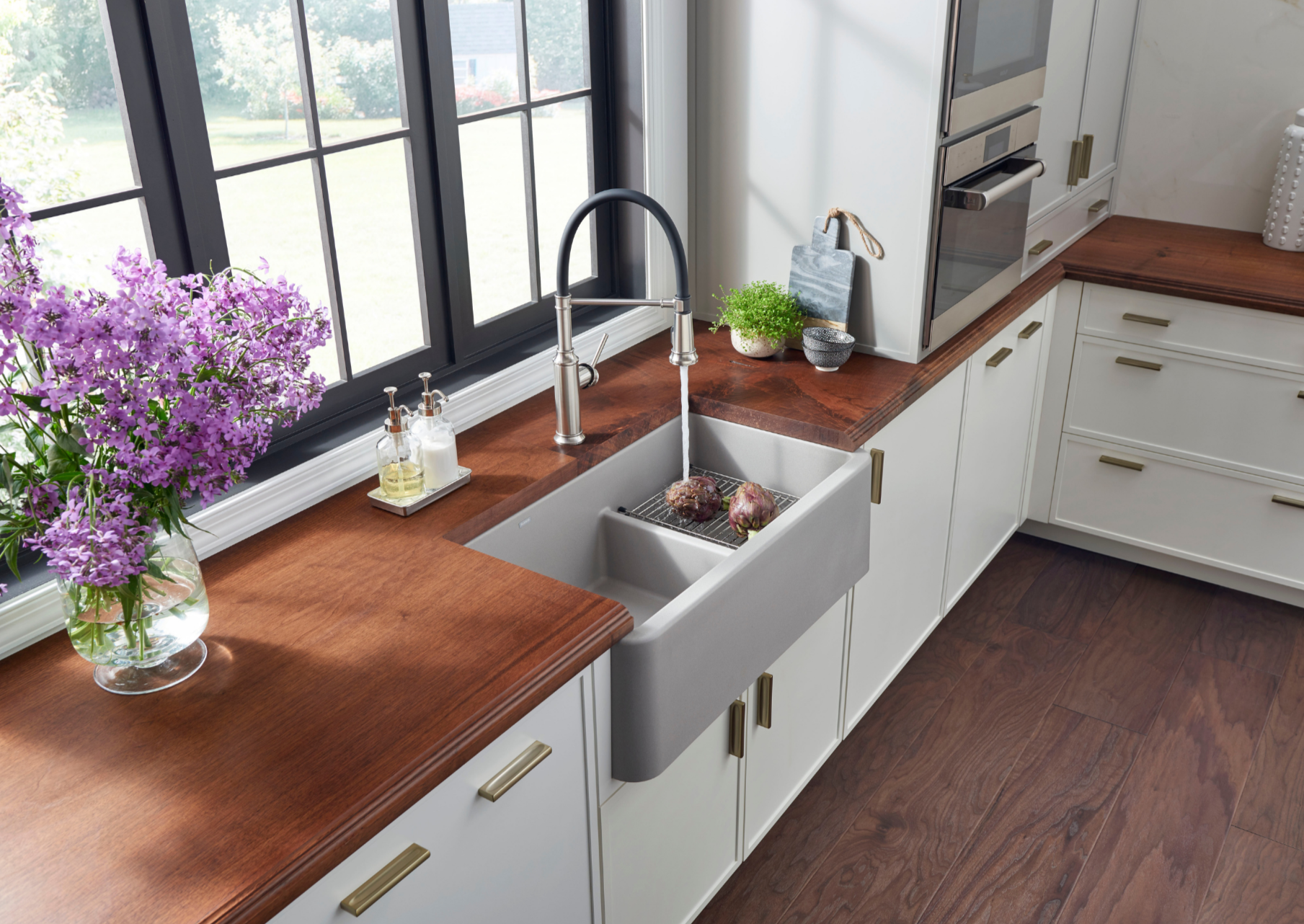 Alternate Image for Blanco Empressa 1.5 GPM Brass Kitchen Faucet, Semi-Pro, Stainless, 442509
