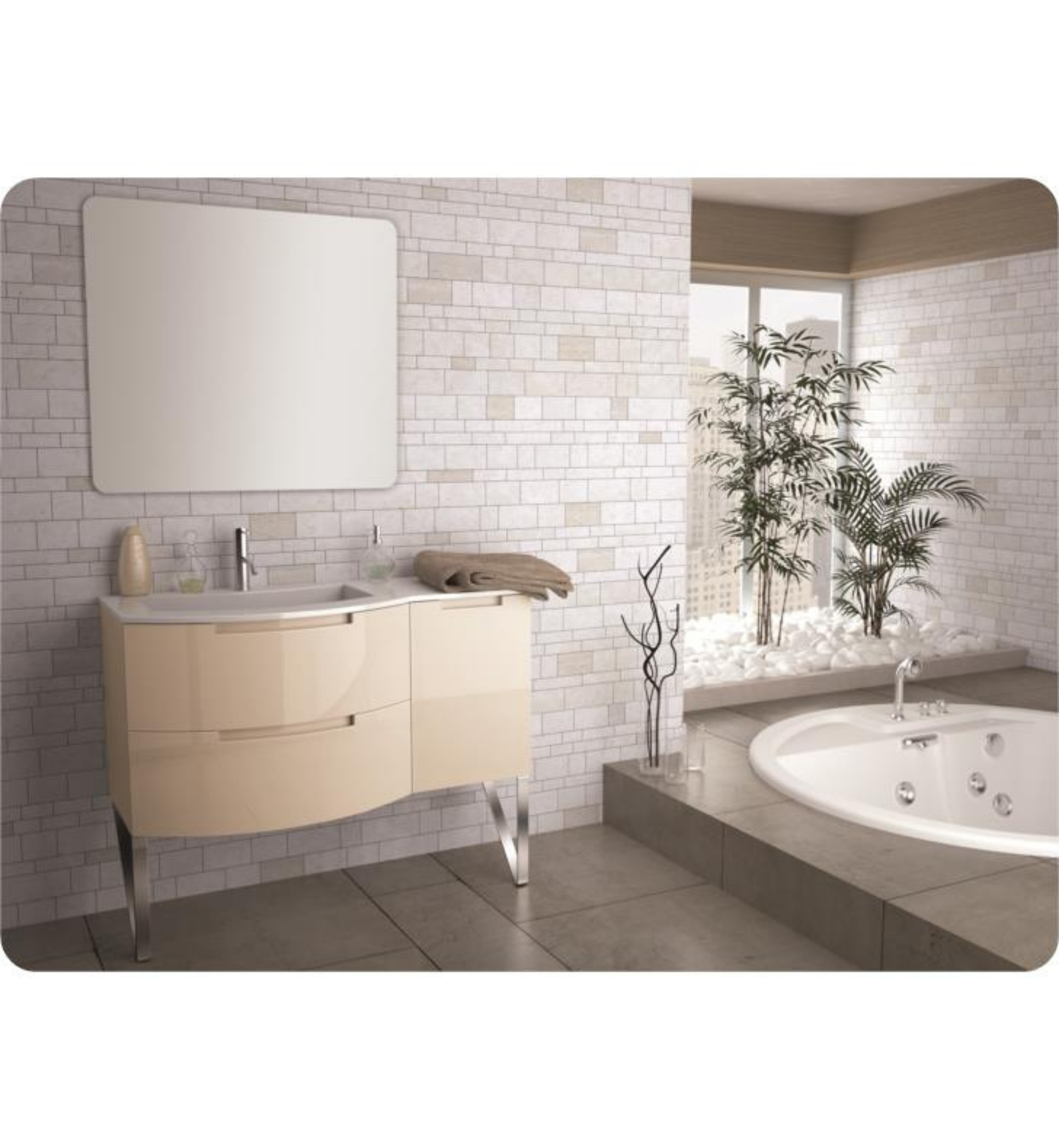 Latoscana 43" Modern Bathroom Vanity, Right Side Cabinet, Oasi Series, Sand, OA43OPT2S