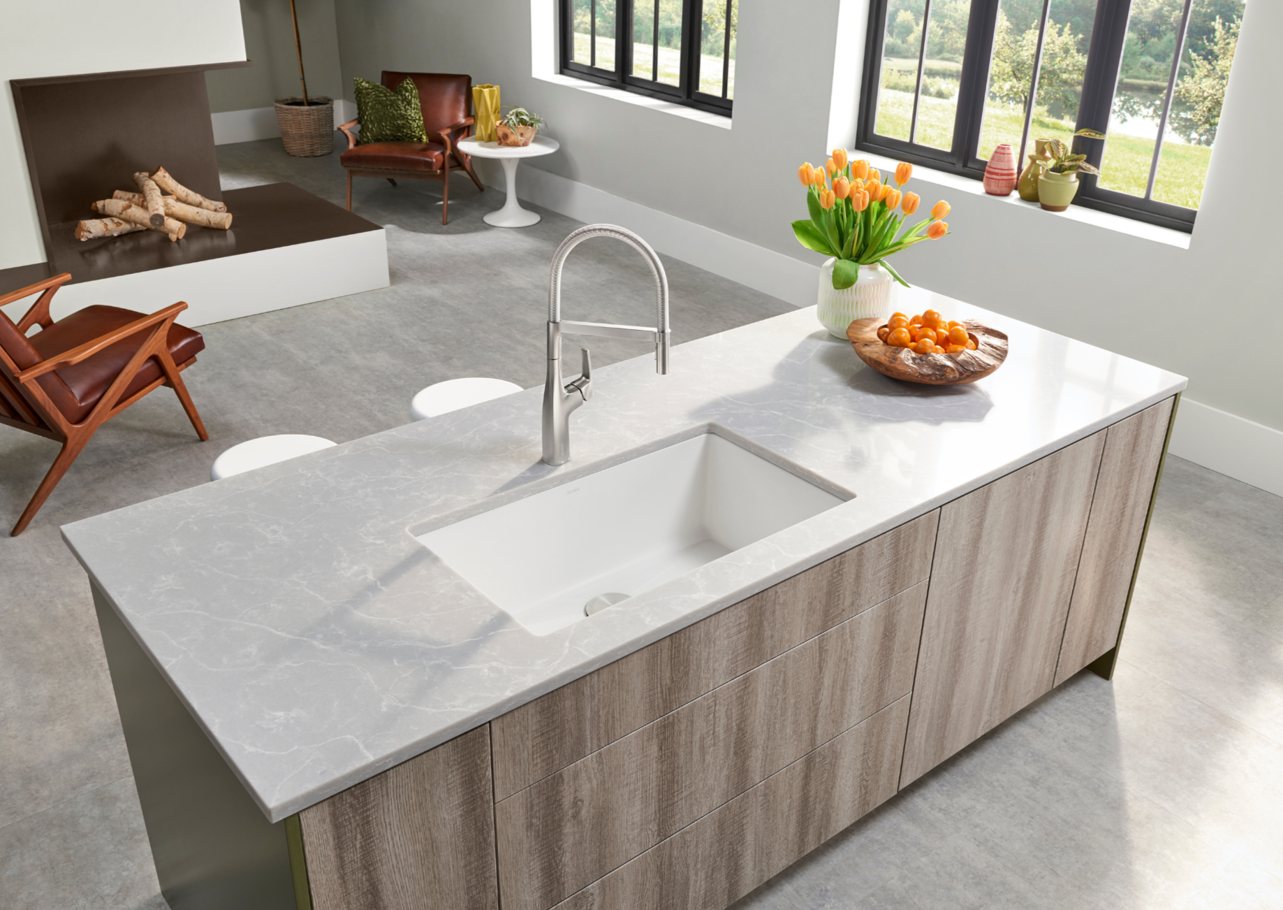 Alternate Image for Blanco Precis 32" Undermount Granite Composite Kitchen Sink, Silgranit, White, 440150