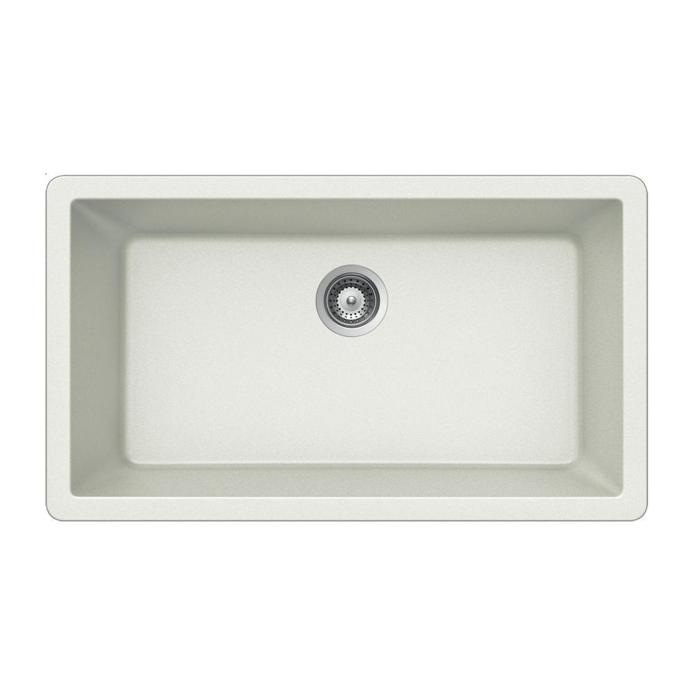 Alternate Image for Houzer 33" Granite Undermount Single Bowl Kitchen Sink, White, V-100U CLOUD