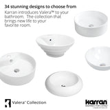 Karran Valera 15.5" x 13.25" x 4.5" Oval Vessel Vitreous China ADA Bathroom Sink, White, VC-302-WH