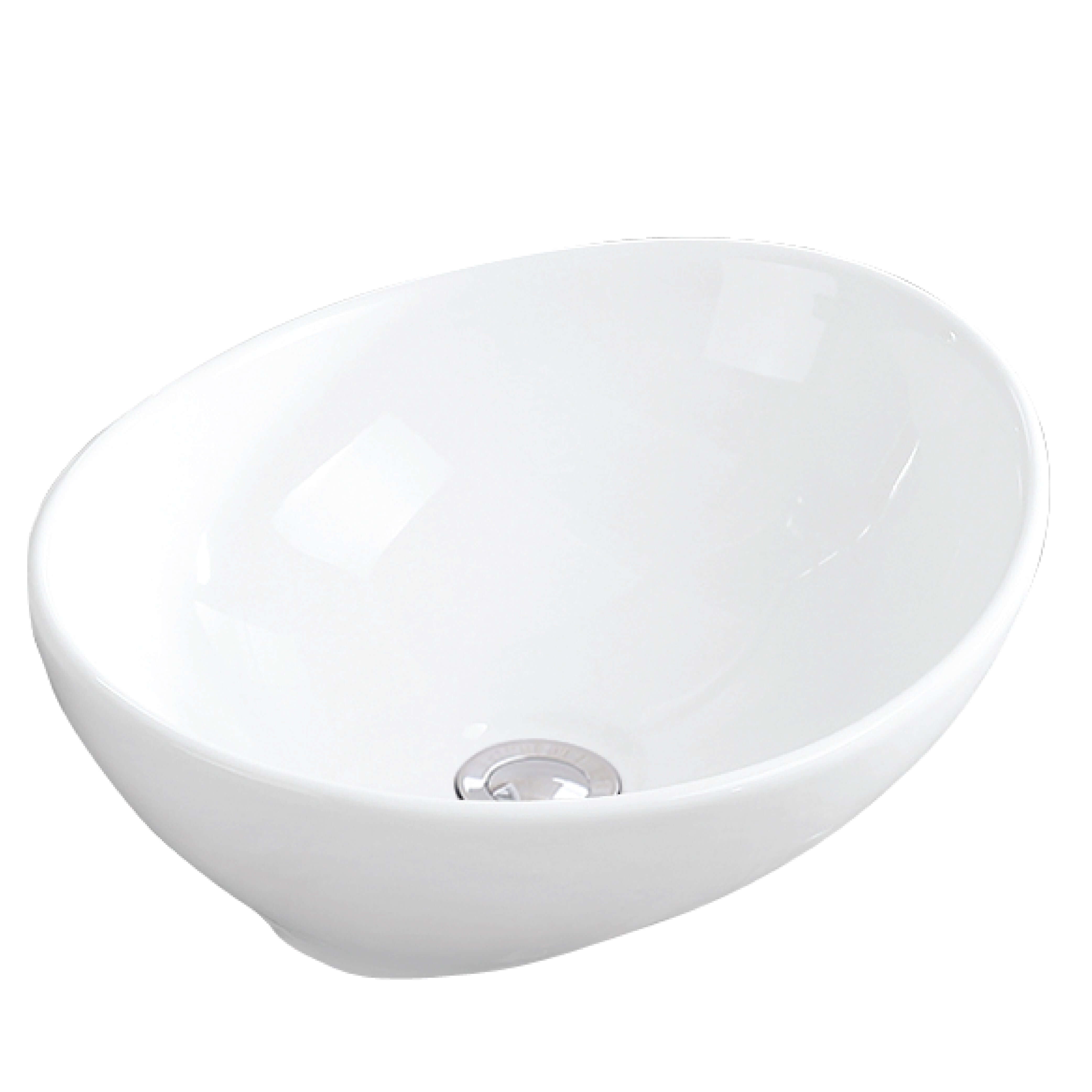 Alternate Image for Karran Valera 15.5" x 13.25" x 4.5" Oval Vessel Vitreous China ADA Bathroom Sink, White, VC-302-WH
