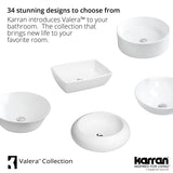 Karran Valera 14.25" x 14.25" x 4" Round Vessel Vitreous China ADA Bathroom Sink, White, VC-424-WH