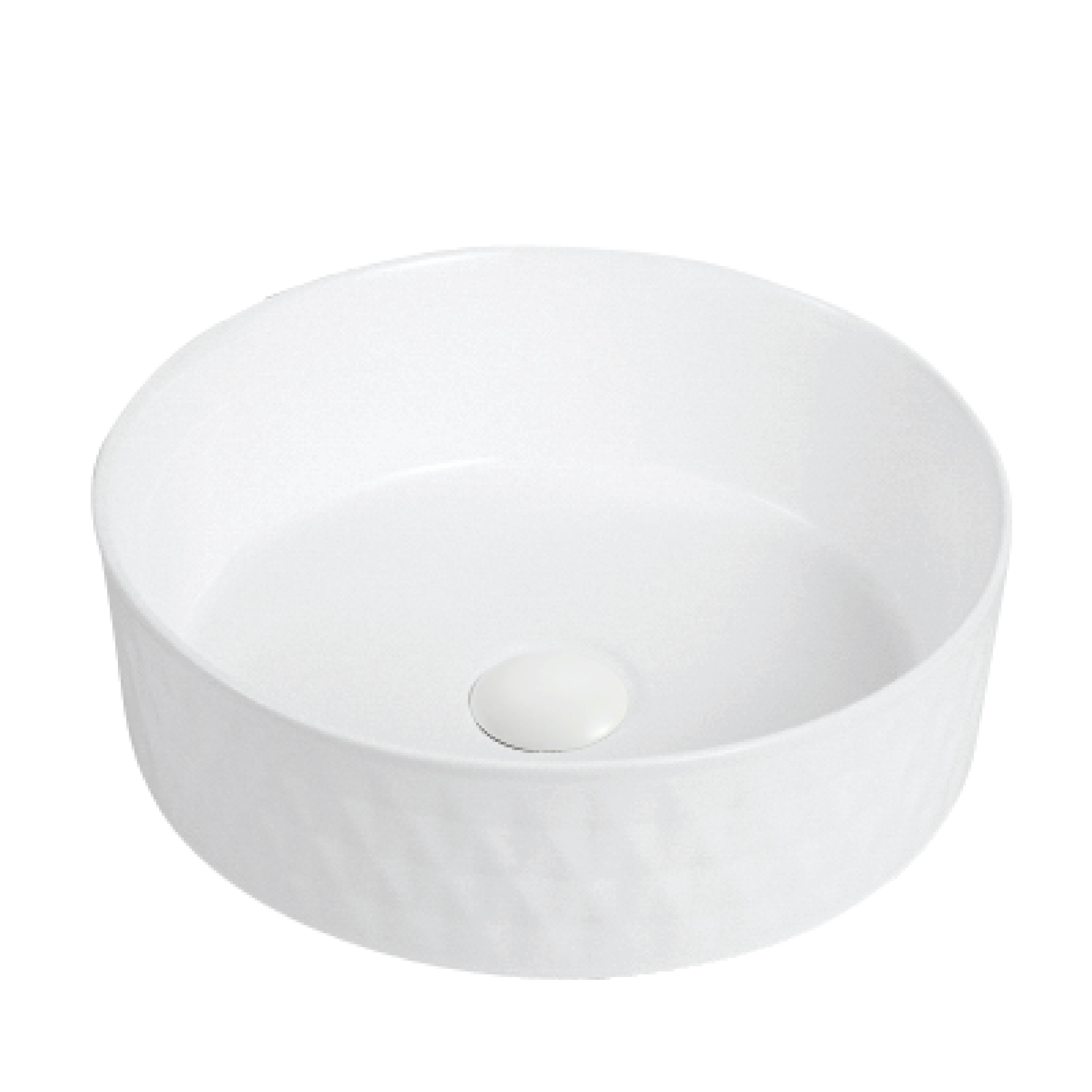 Karran Valera 14.25" x 14.25" x 4" Round Vessel Vitreous China ADA Bathroom Sink, White, VC-424-WH