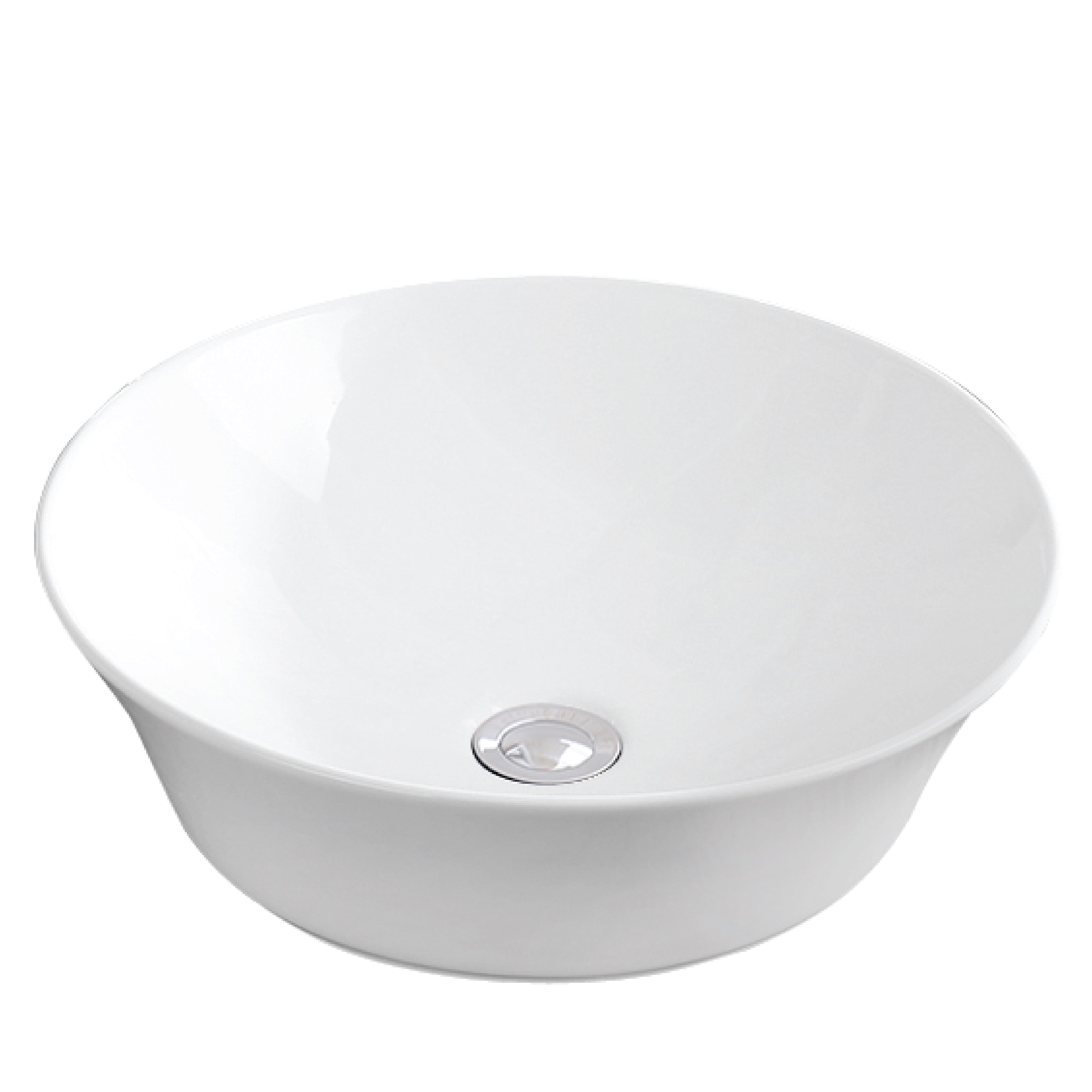 Karran Valera 16.5" x 16.5" x 4" Round Vessel Vitreous China ADA Bathroom Sink, White, VC-427-WH