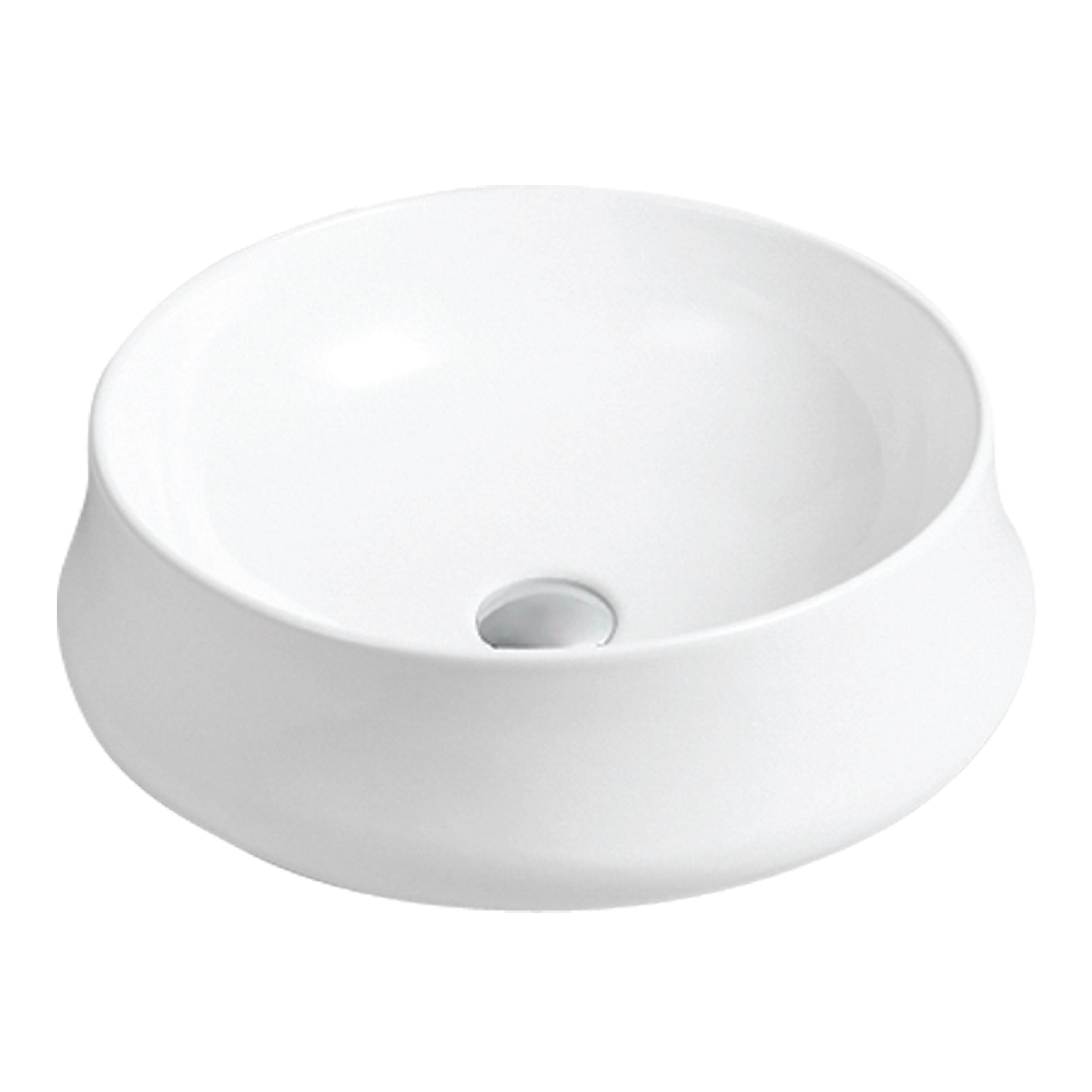 Karran Valera 18.25" x 18.25" x 4" Round Vessel Vitreous China ADA Bathroom Sink, White, VC-428-WH