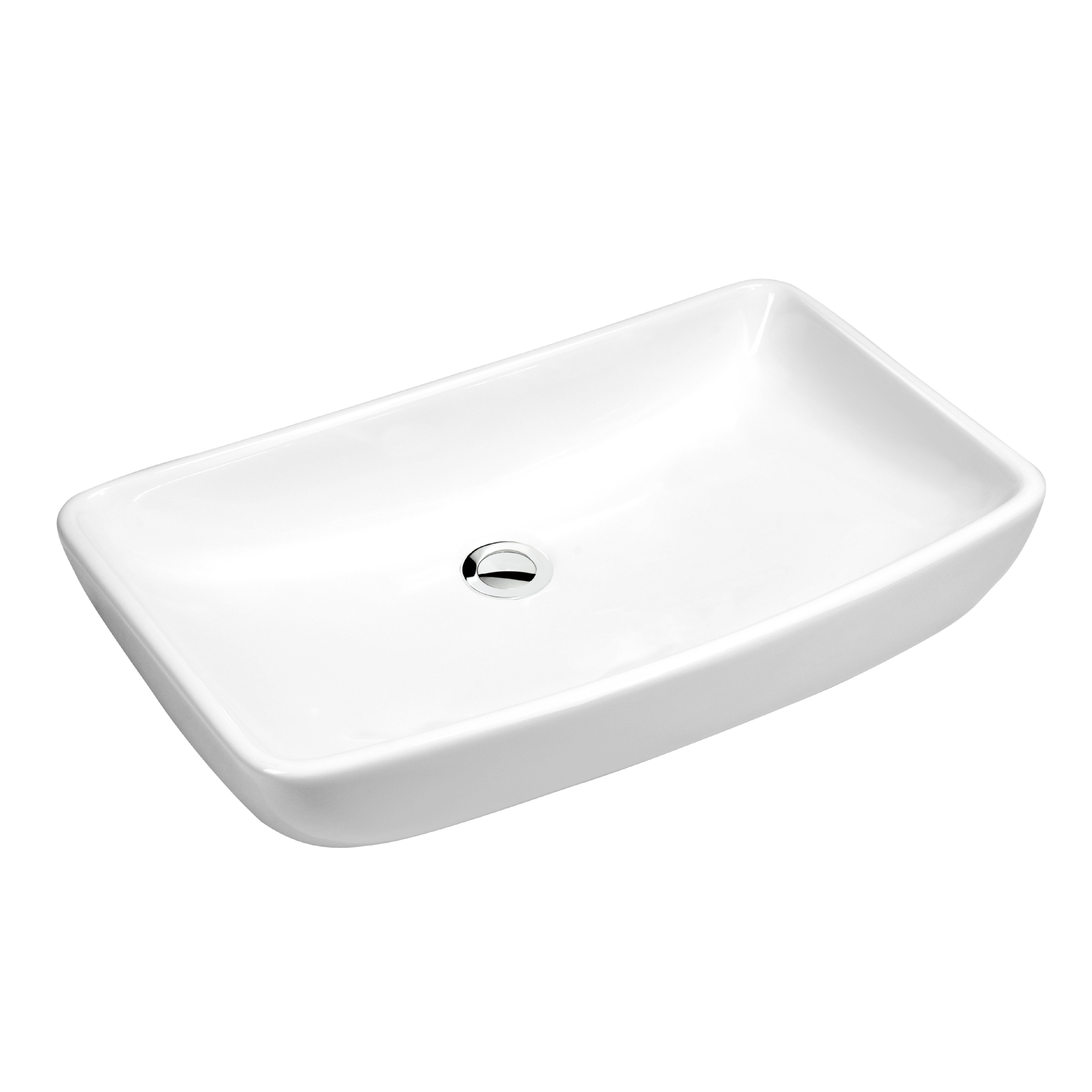 Karran Valera 24" x 15.5" x 4" Rectangular Vessel Vitreous China ADA Bathroom Sink, White, VC-504-WH