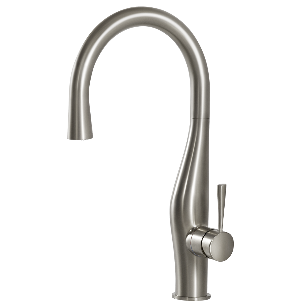 Alternate Image for Houzer Vision Hidden Pull Down Kitchen Faucet Brushed Nickel, VISPD-869-BN