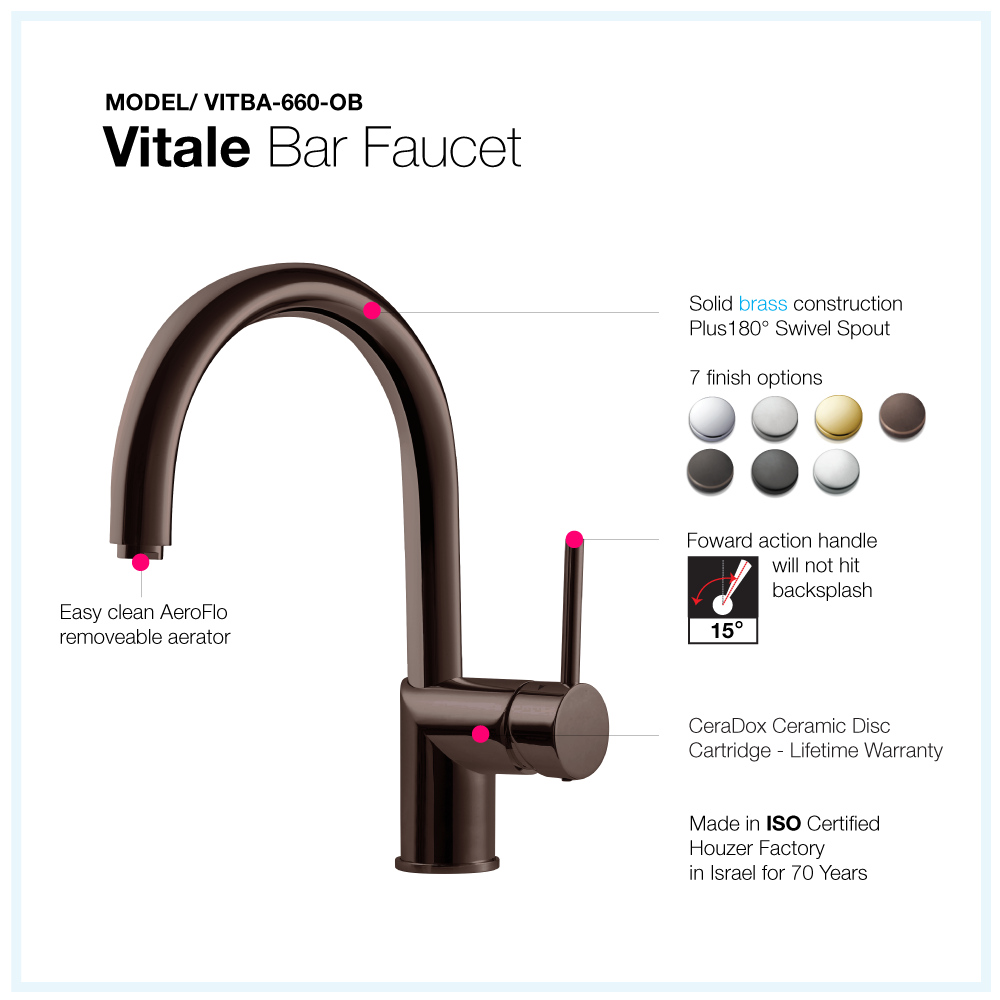Alternate Image for Houzer Vitale Bar Faucet Oil Rubbed Bronze, VITBA-660-OB