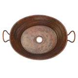 Premier Copper Products 19" Oval Copper Bathroom Sink, Oil Rubbed Bronze, VOB16DB - The Sink Boutique