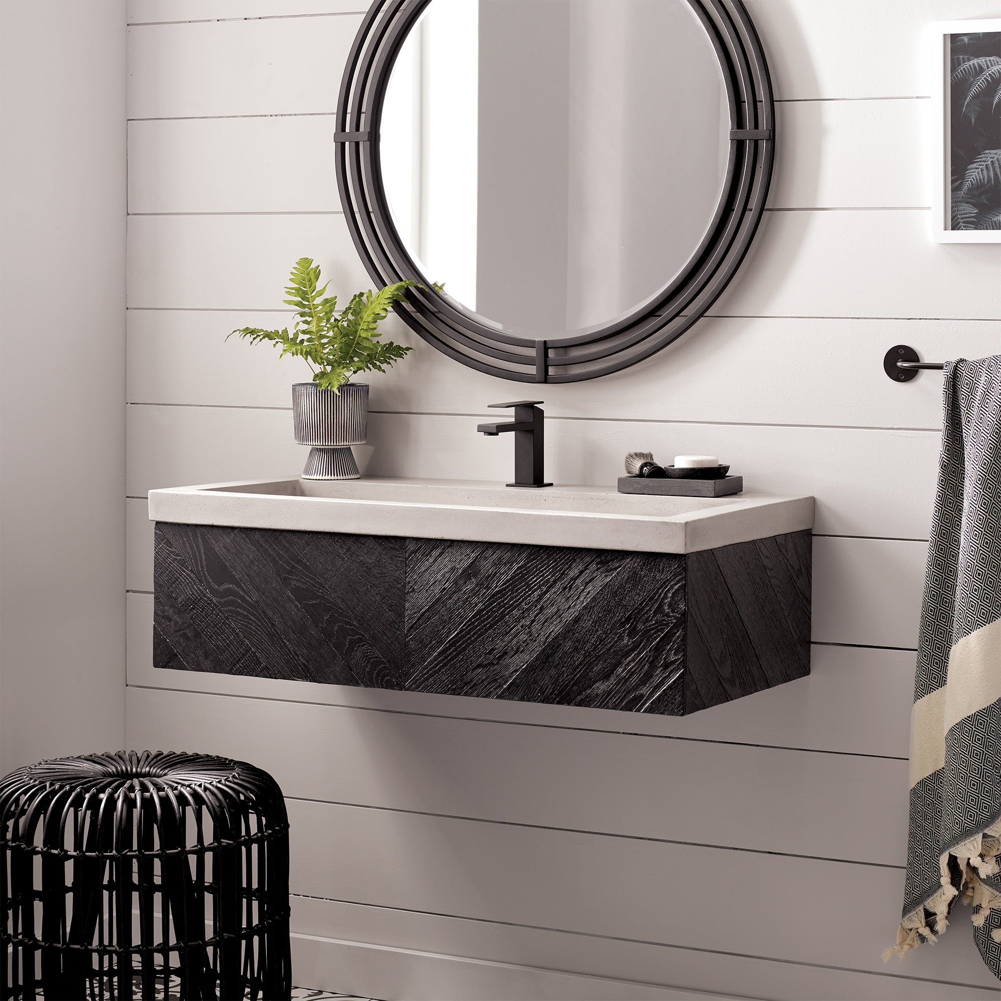 Alternate Image for Native Trails 36" Vintner's Floating Wall Mount Vanity Base in Noir, VNW198
