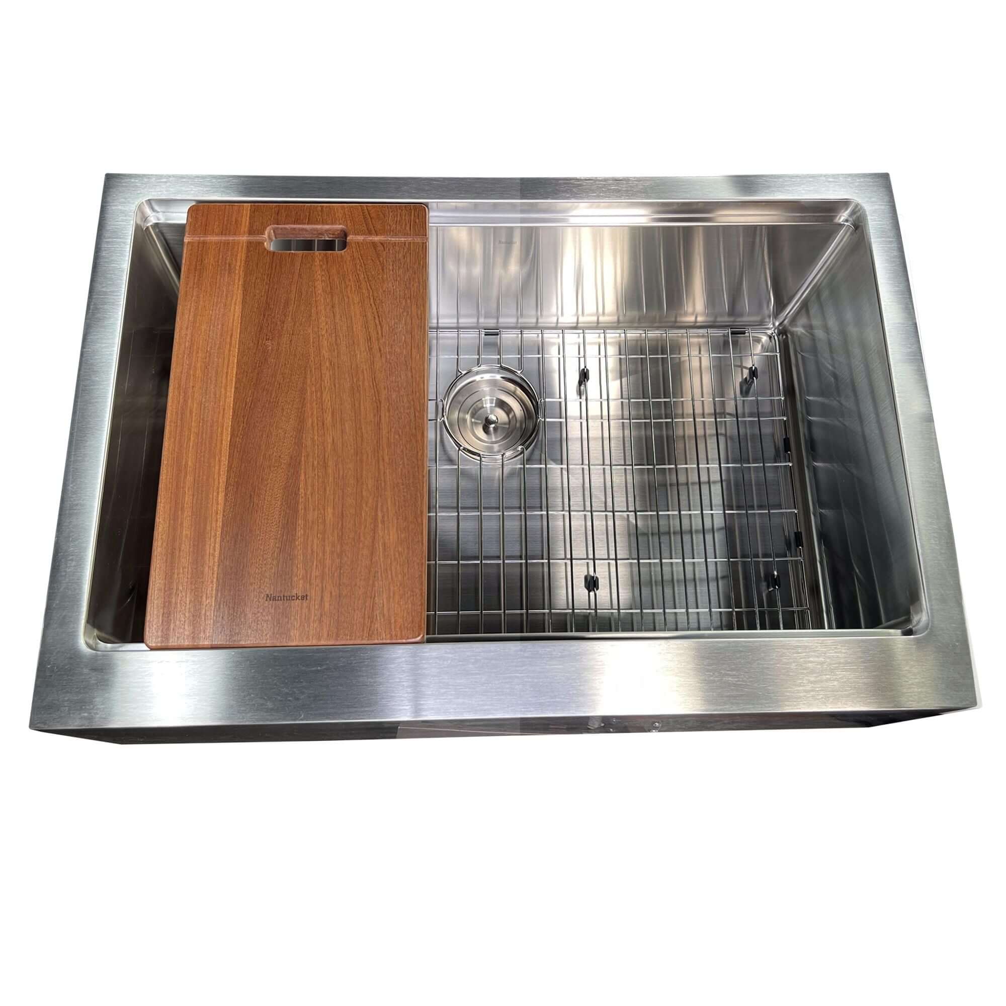Alternate Image for Nantucket Sinks Pro Series 33" 304 Stainless Steel Workstation Farmhouse Sink with Accessories, 16 Gauge, AP-PS-3221-16