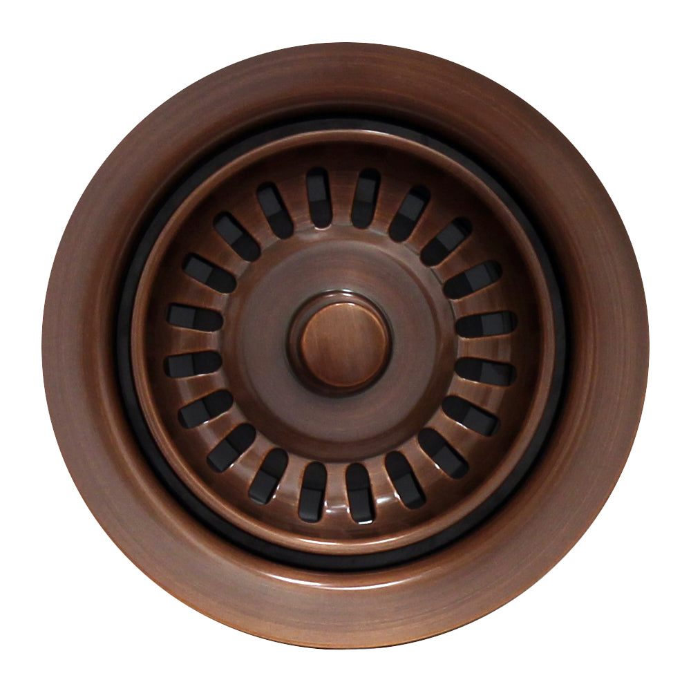 Whitehaus 3 1/2" Waste Disposer Trim with Basket Strainer, Antique Copper, WH200-ACO - The Sink Boutique