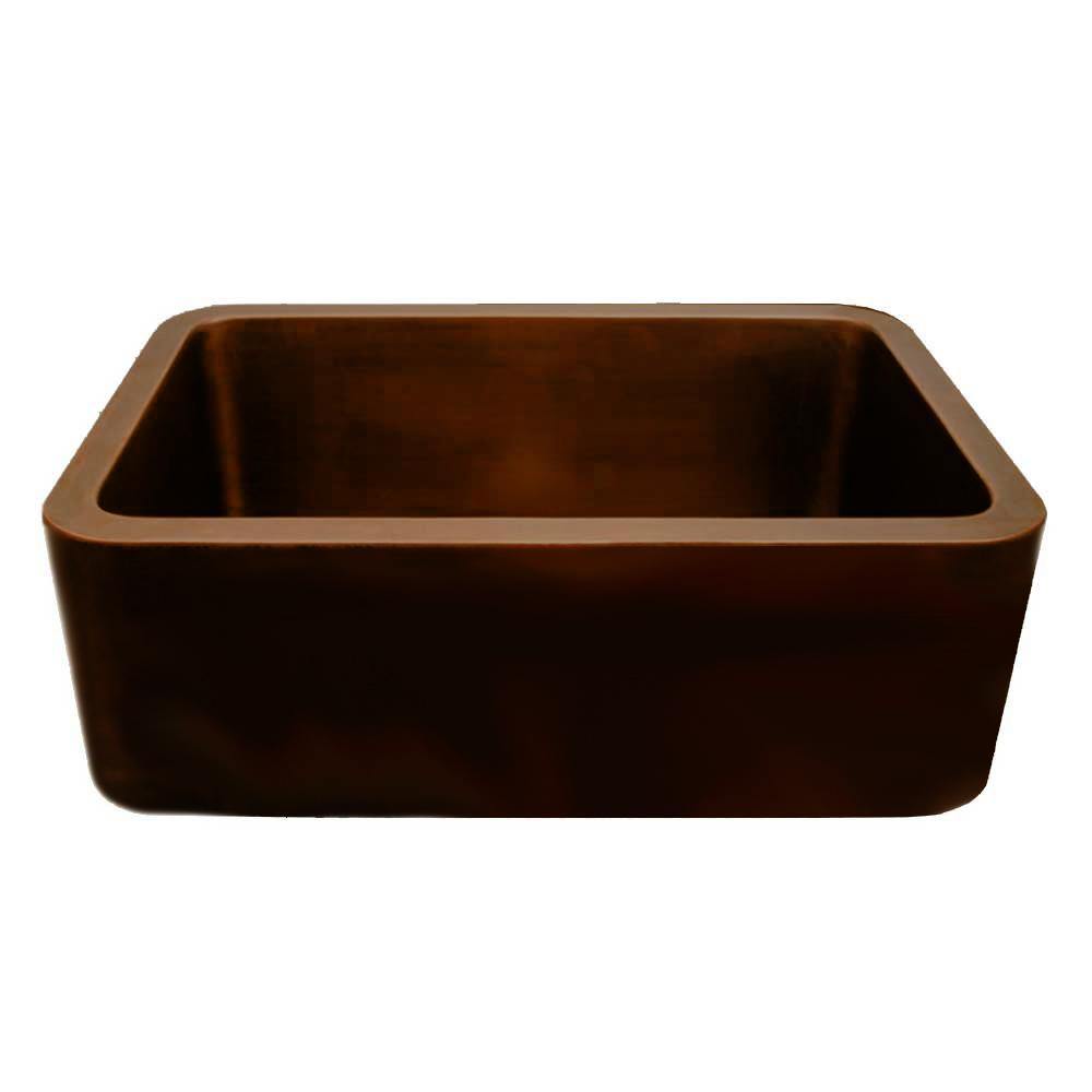 Alternate Image for Whitehaus 25" Copper Farmhouse Apron Sink, WH2519COFC-OBS