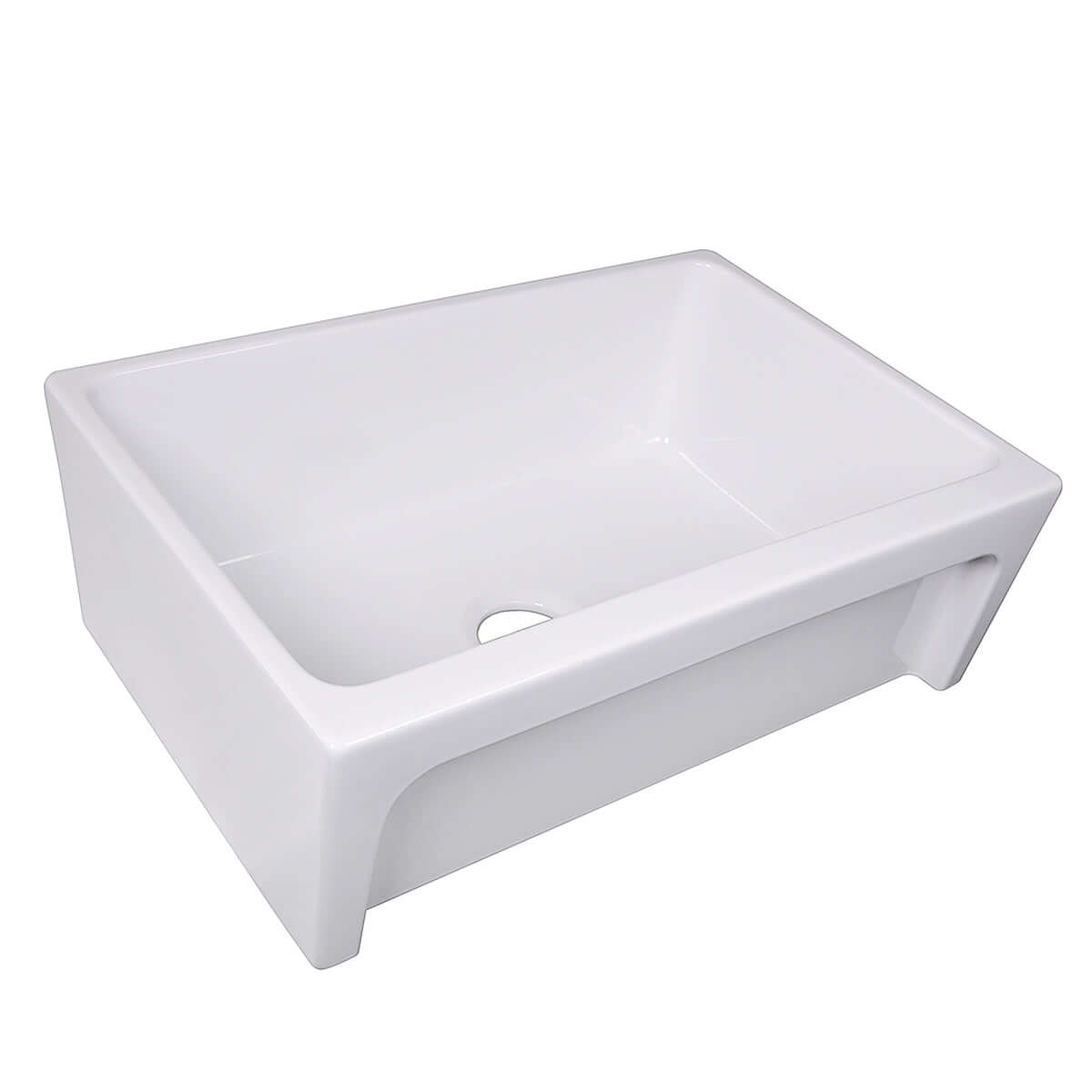 Nantucket Sinks Cape 30" Fireclay Farmhouse Sink, White, WH3018FCL