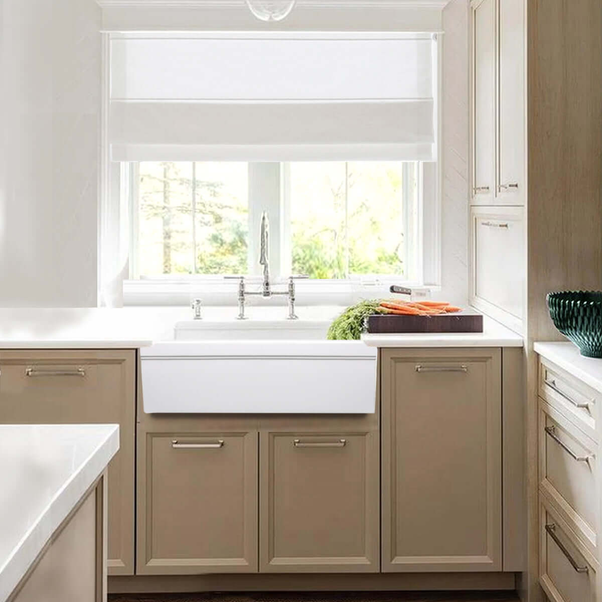 Alternate Image for Nantucket Sinks Cape 30" Fireclay Farmhouse Sink, White, WH3018FCL