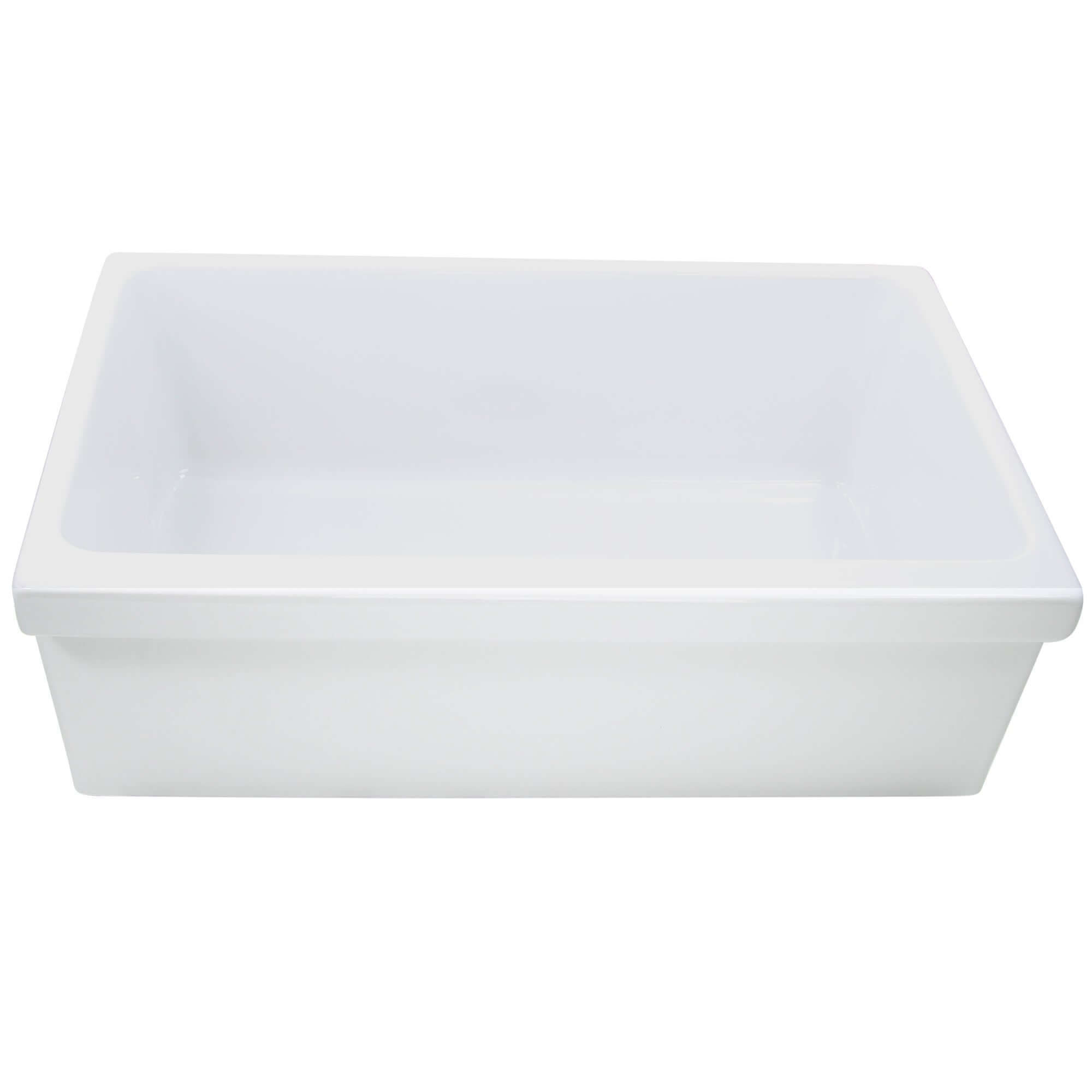Nantucket Sinks Cape 30" Fireclay Farmhouse Sink, White, WHFCDL30