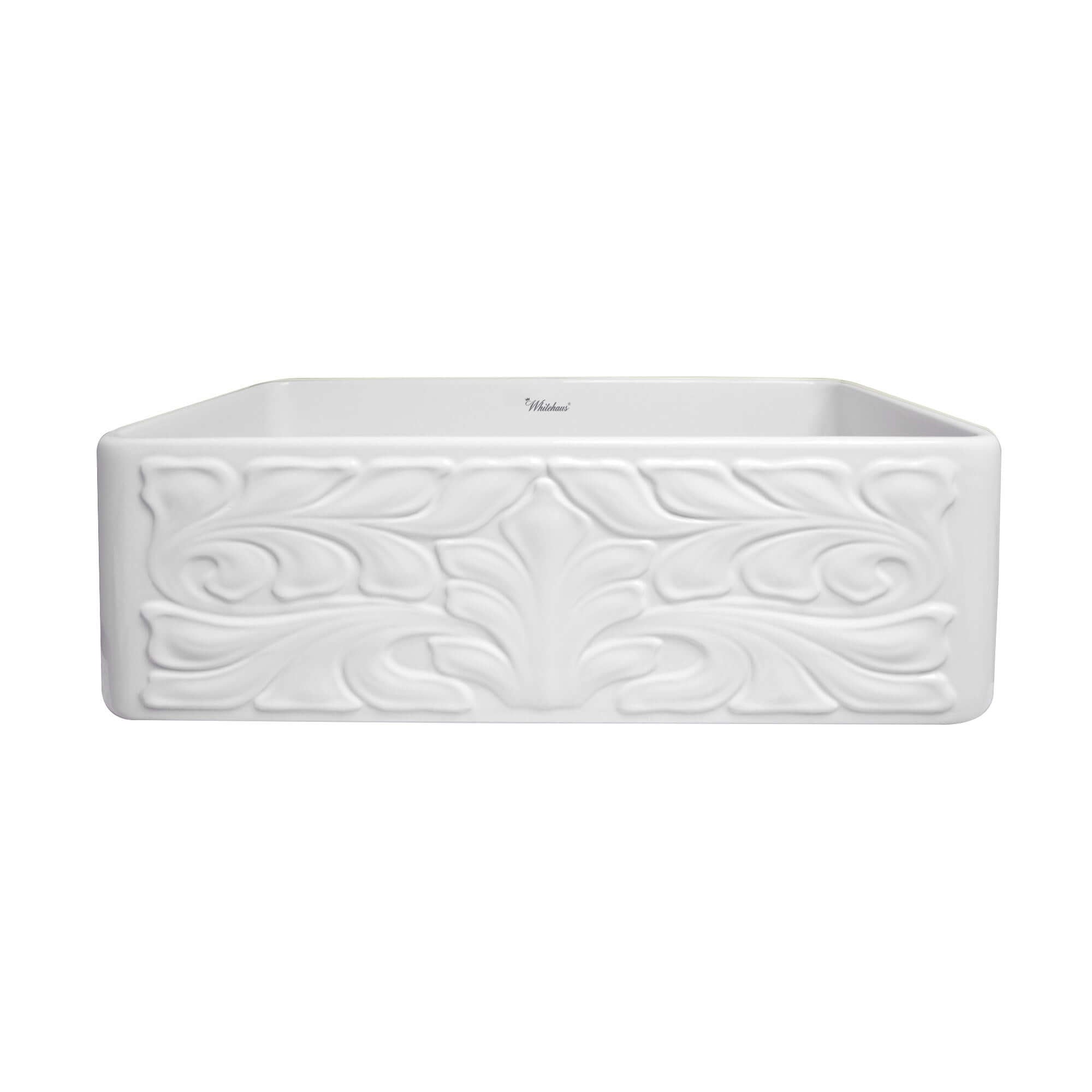 Alternate Image for Whitehaus 30" Fireclay Farmhouse Sink, Single Bowl, White, WHFLGO3018