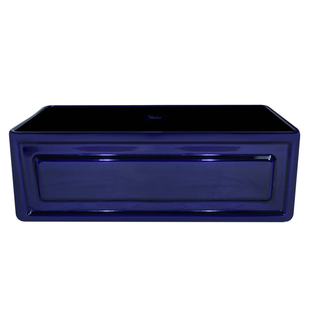 Alternate Image for Whitehaus 30" Fireclay Single Bowl Farmhouse Apron Sink, Reversible, Blue, WHFLRPL3018