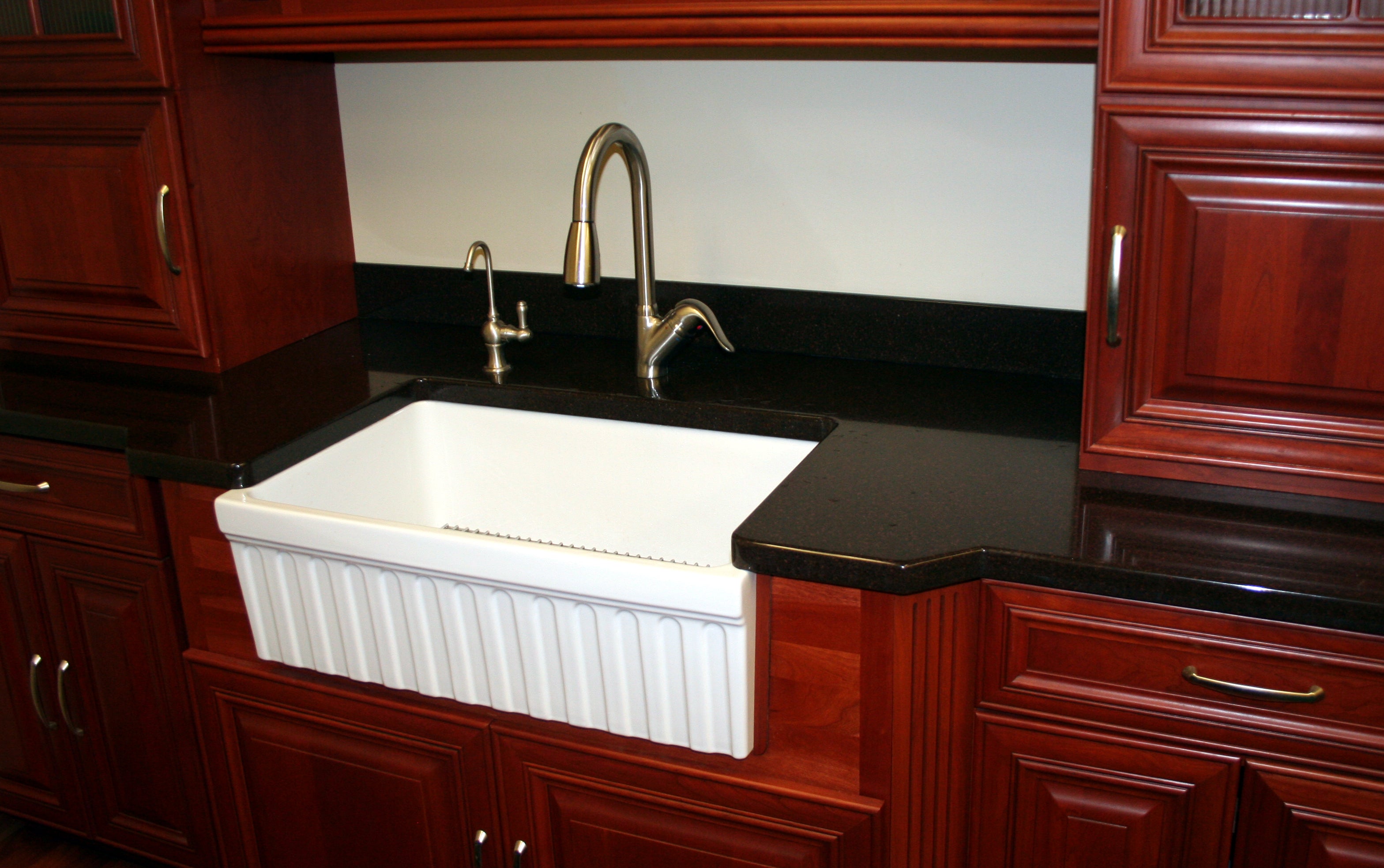 Alternate Image for Whitehaus 30" Fireclay Farmhouse Apron Sink, White, Reversible, WHQ330