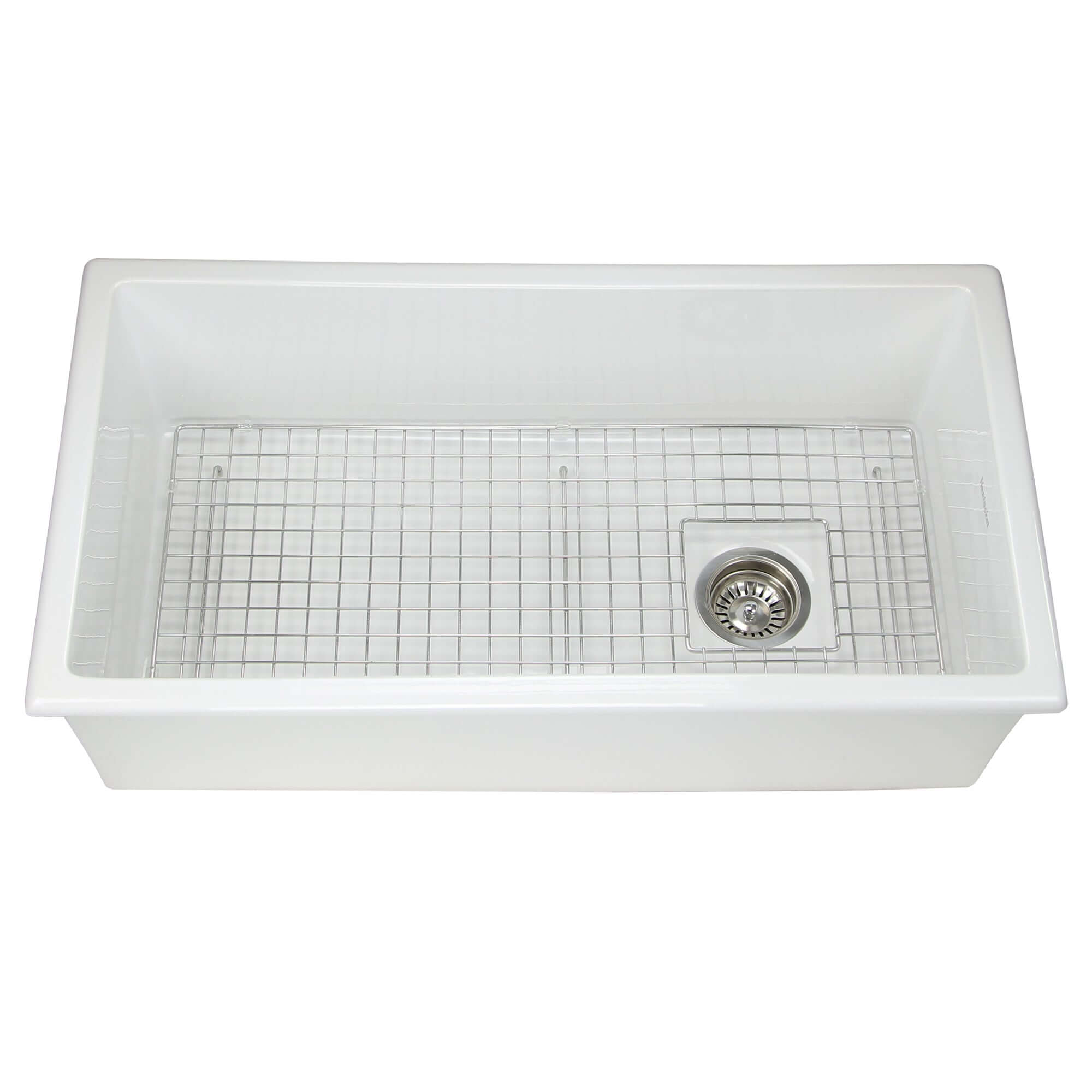 Alternate Image for Nantucket Sinks Cape 34" Dual Mount Fireclay Kitchen Sink with Accessories, White, Wellfleet-3419W