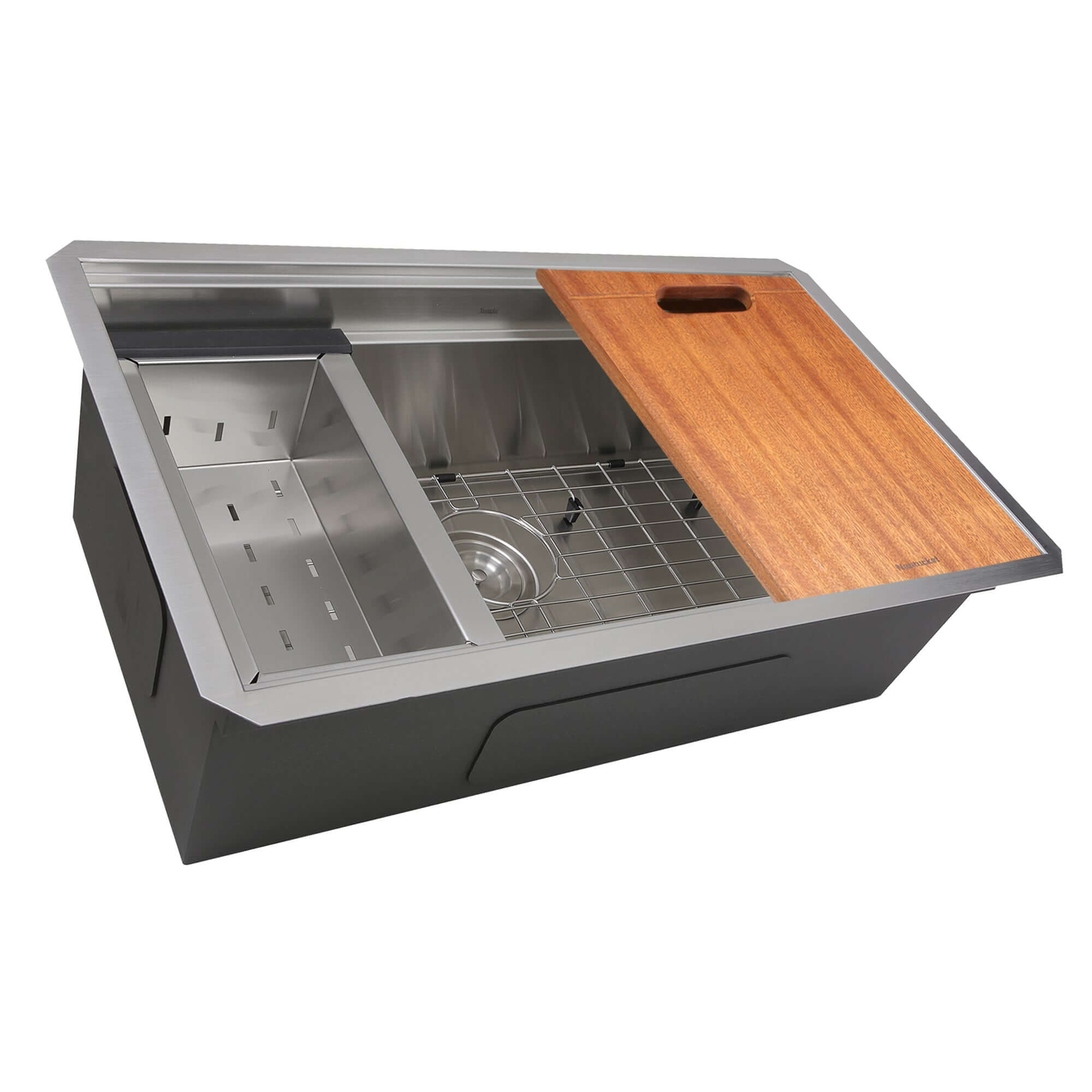Alternate Image for Nantucket Sinks Pro Series 30" Undermount 304 Stainless Steel Workstation Kitchen Sink with Accessories, ZR-PS-3018-16