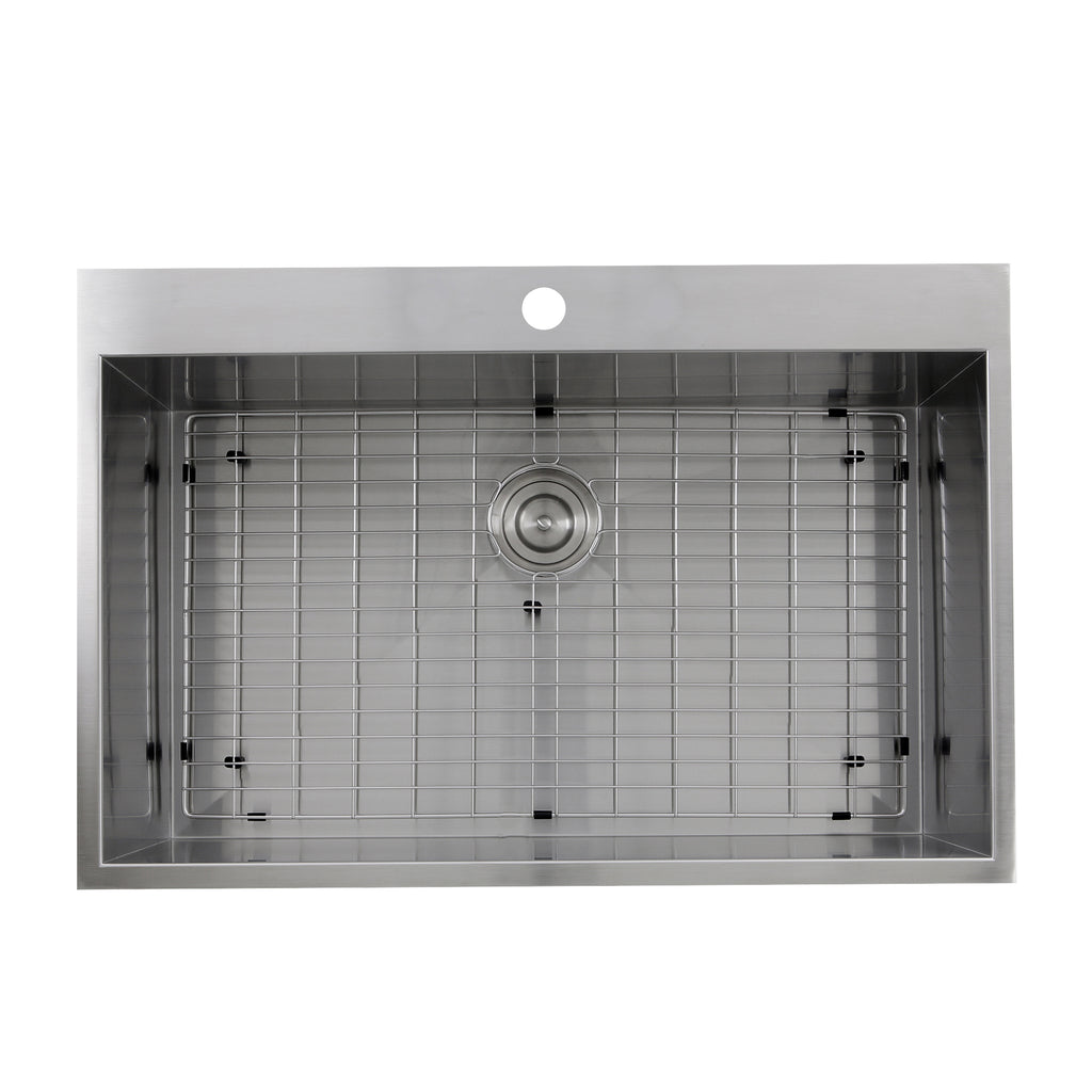 Nantucket Sinks Pro Series 33" Stainless Steel Kitchen Sink, 16 Gauge, ZR3322-S-16