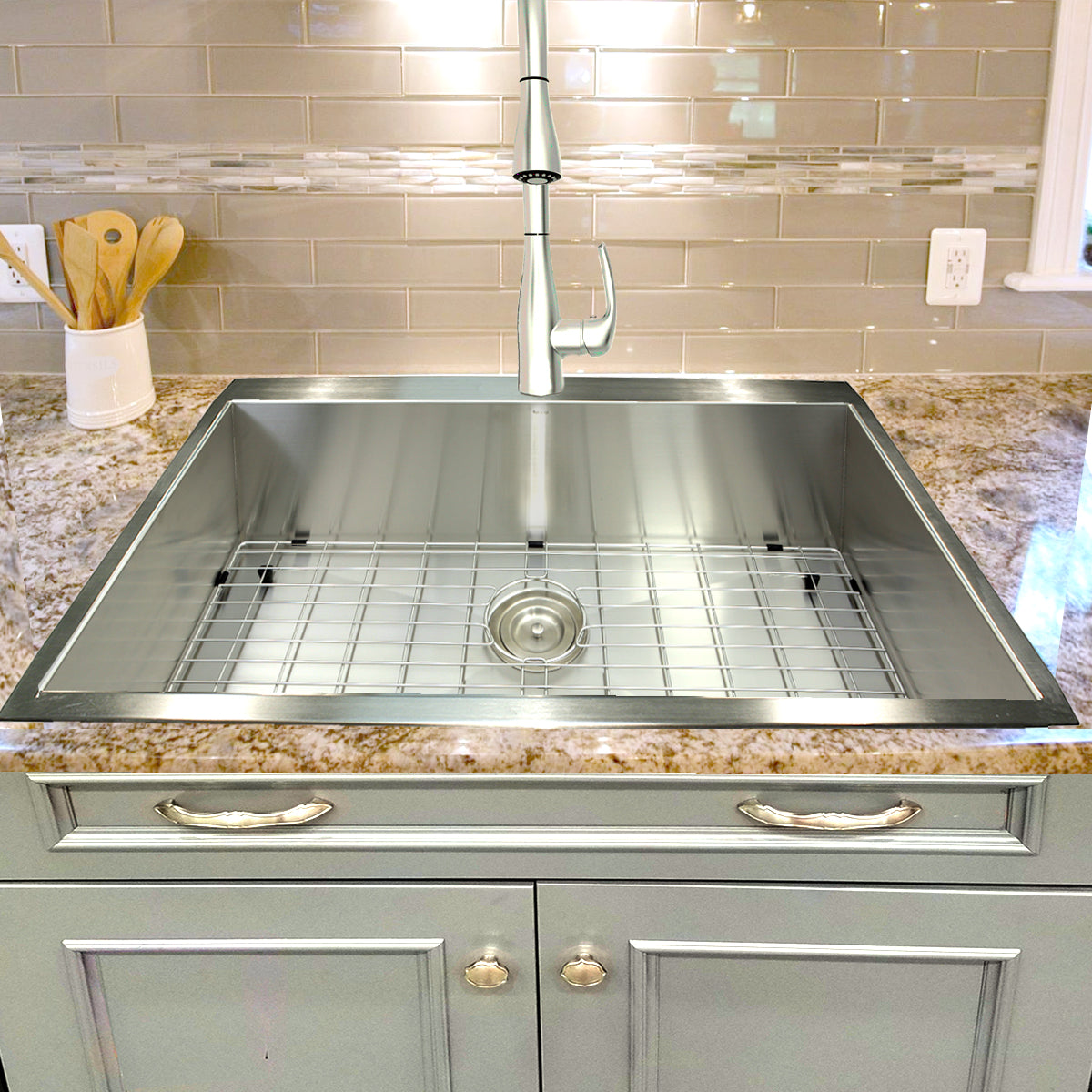 Nantucket Sinks Pro Series 33" Stainless Steel Kitchen Sink, ZR3322-S-16 - The Sink Boutique