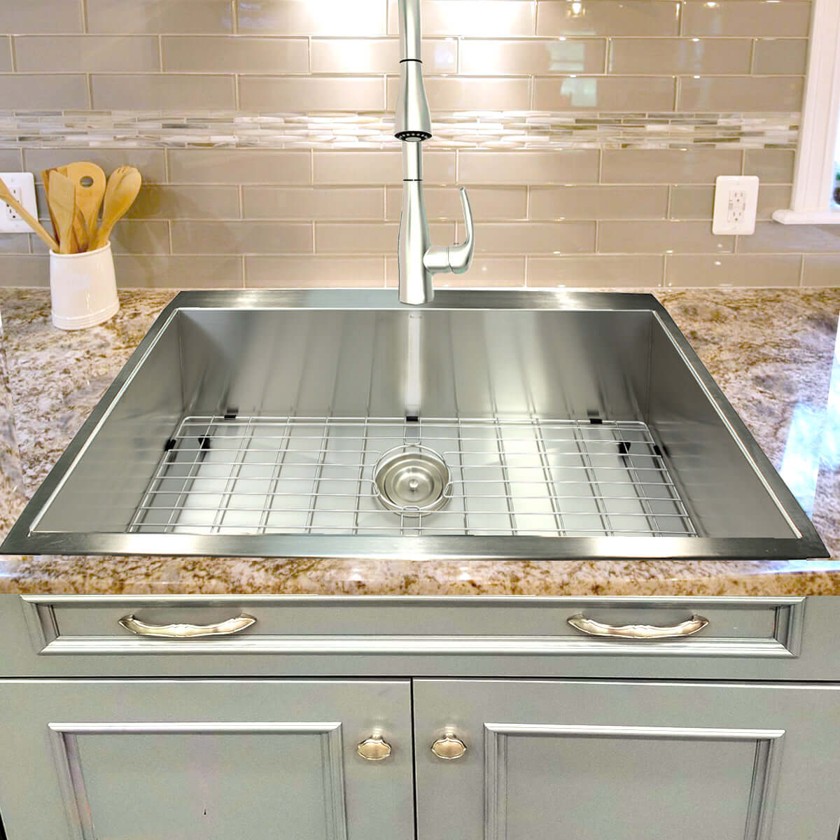 Alternate Image for Nantucket Sinks Pro Series 33" Stainless Steel Kitchen Sink, 16 Gauge, ZR3322-S-16