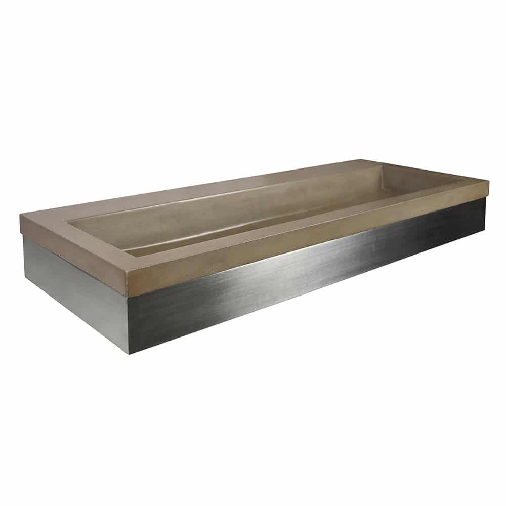 Native Trails 48" Zaca Rectangle Vanity Base with NativeStone Trough Sink in Earth, VNS48S-NSL4819-E
