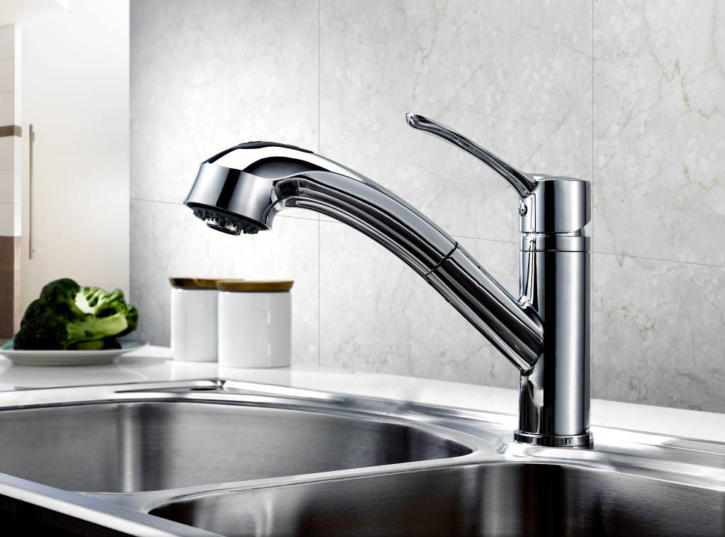 Alternate Image for Dawn 9" 1.8 GPM Pull Out Kitchen Faucet, Chrome, AB50 3711C