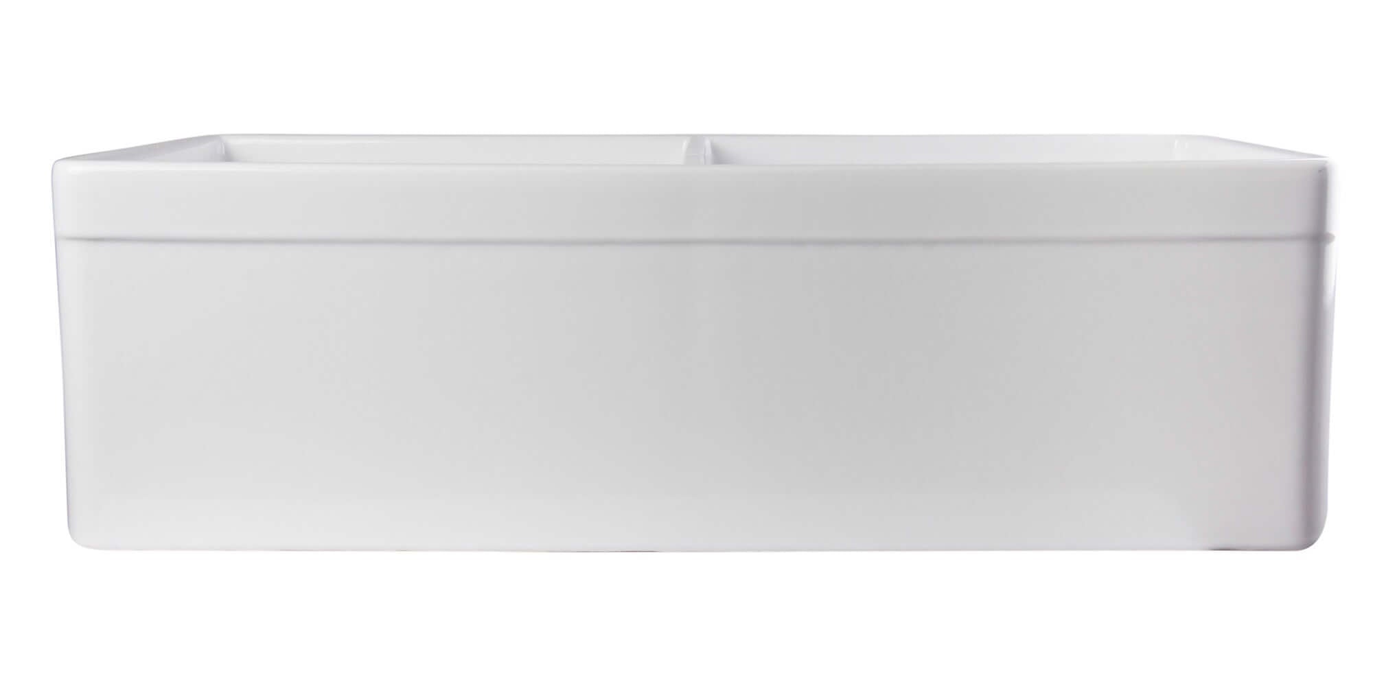 Alternate Image for ALFI 32" Decorative Lip Double Bowl Fireclay Farmhouse Apron Sink, White, AB539-W
