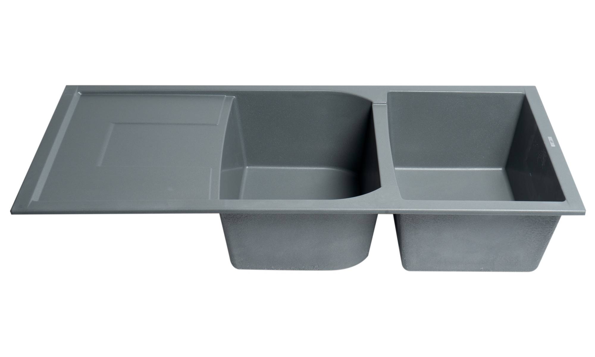 Alternate Image for ALFI brand AB4620DI-T Titanium 46" Double Bowl Granite Composite Kitchen Sink with Drainboard