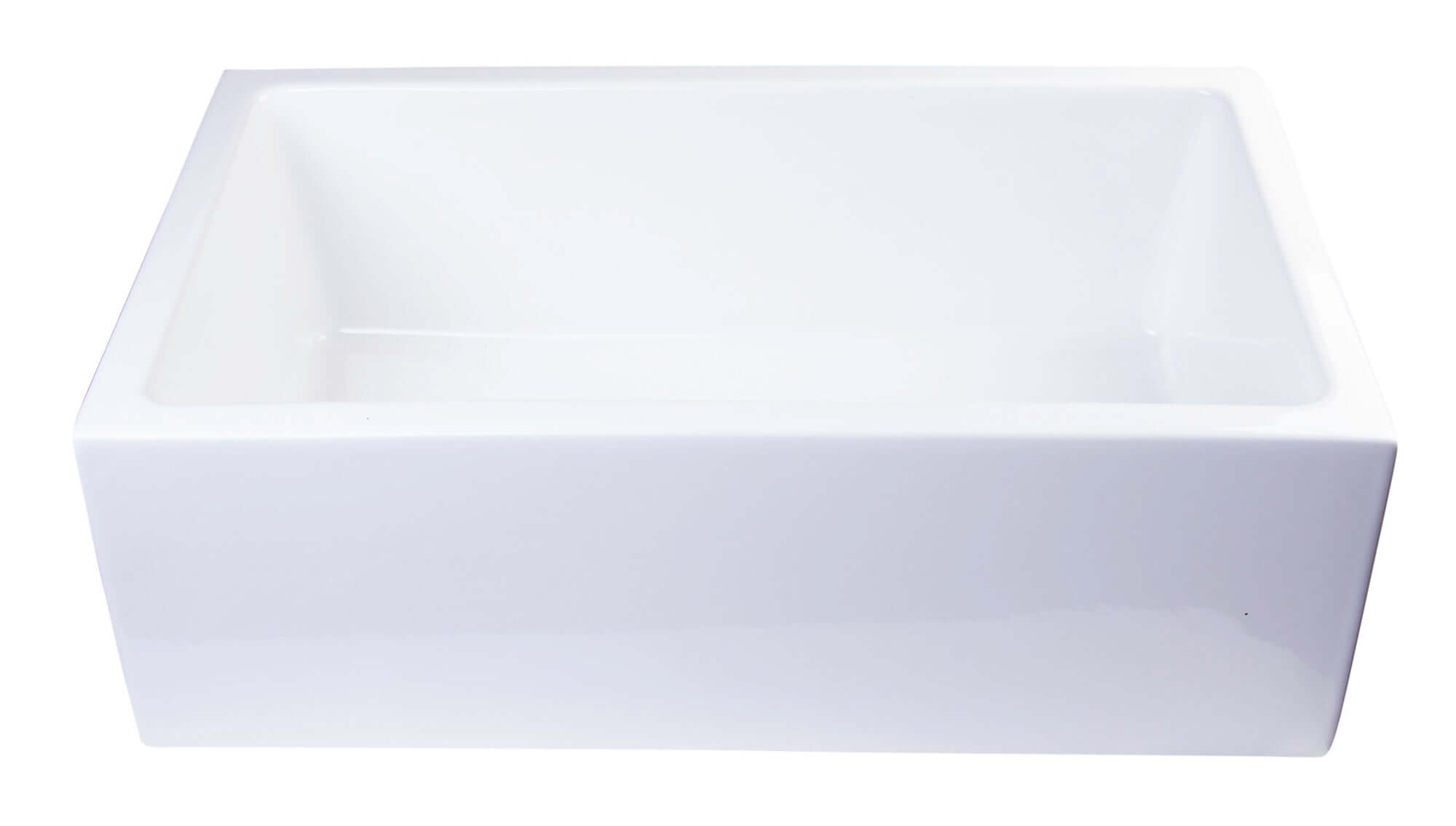 Alternate Image for ALFI 30" Single Bowl Thick Wall Fireclay Farmhouse Apron Sink, White, AB3018SB-W