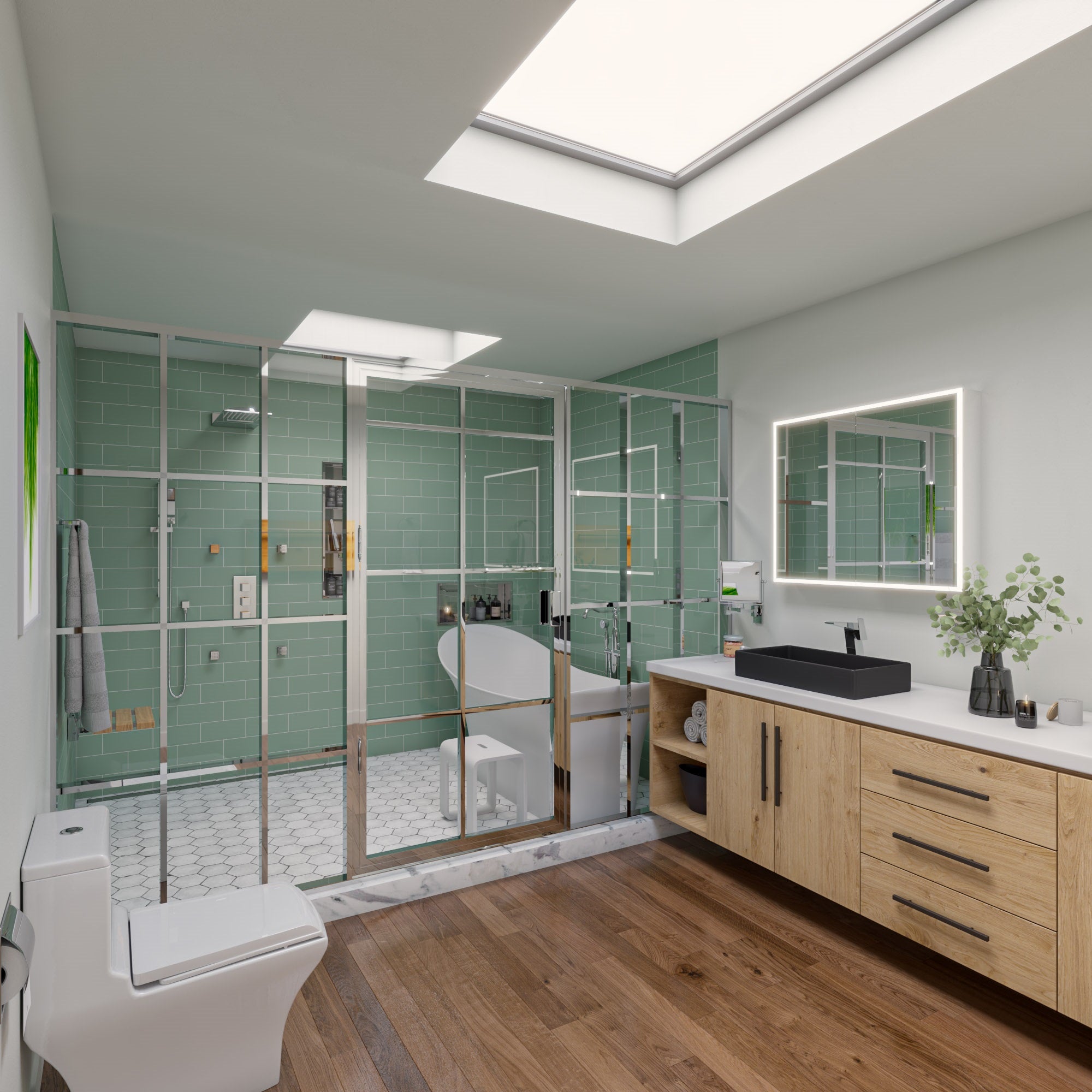 Alternate Image for ALFI brand AB2553-PC Polished Chrome Free Standing Floor Mounted Bath Tub Filler
