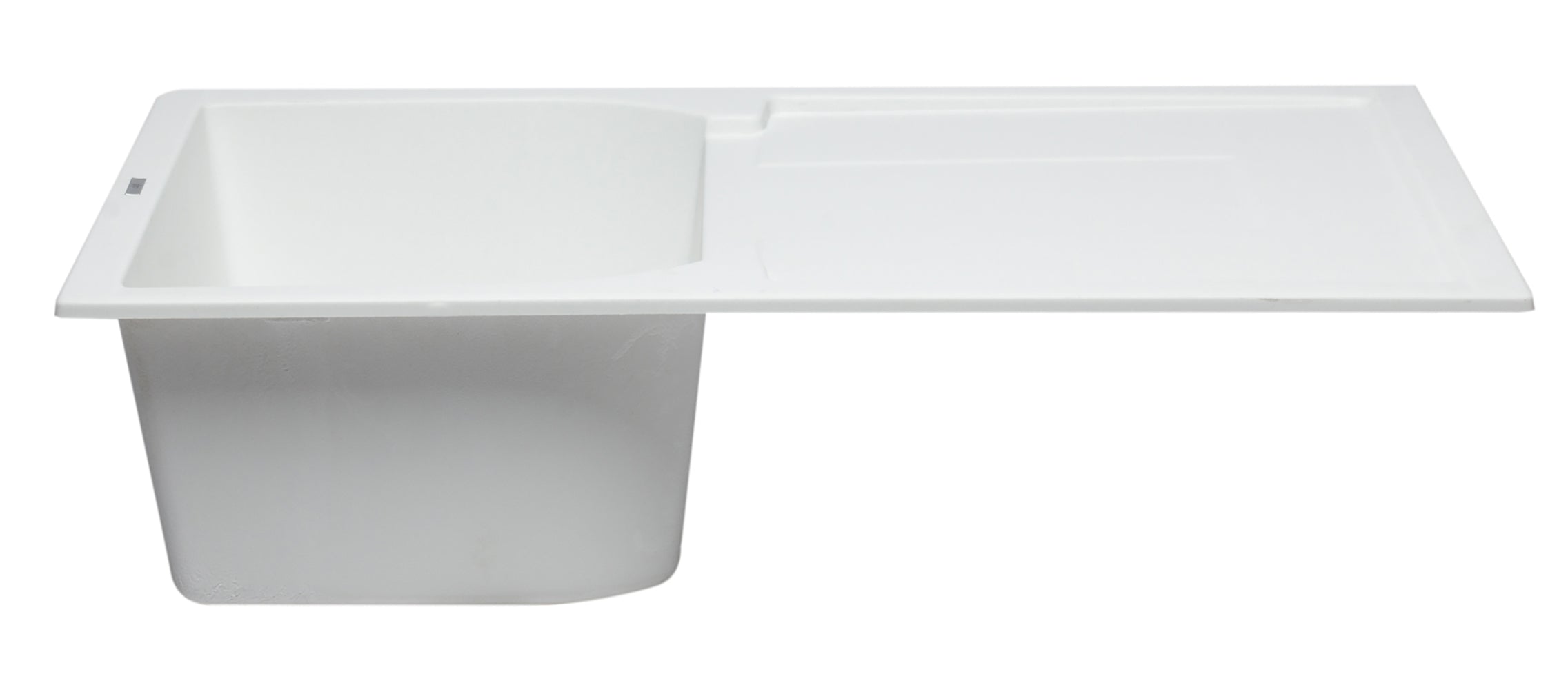 Alternate Image for ALFI 34" Single Bowl Granite Composite Kitchen Sink with Drainboard, White, AB1620DI-W